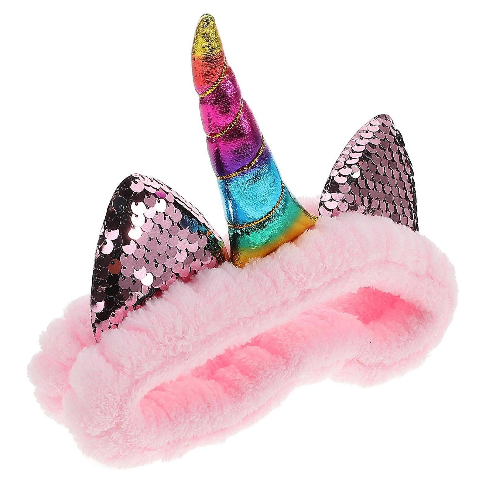 Headband For Makeup Unicorn Spa Headband Non-Slip Pink 18.00X10.00X3.00Cm Nighttime Moisturizing 1Pcs