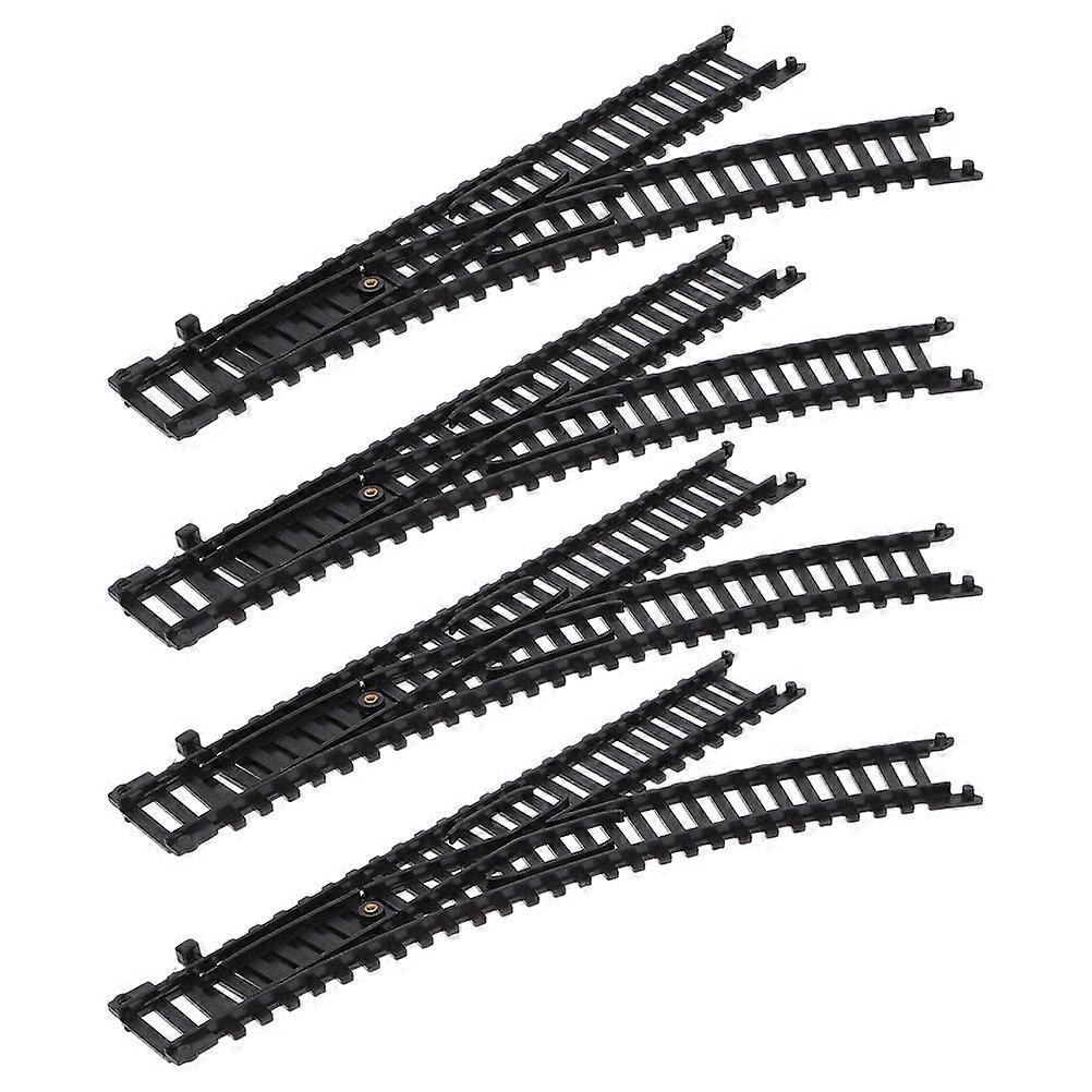 2 Pairs Black Train Tracks Accessory for Railway Bridge Set, Plastic Railway Track for Creative Play and Halloween Party Favors