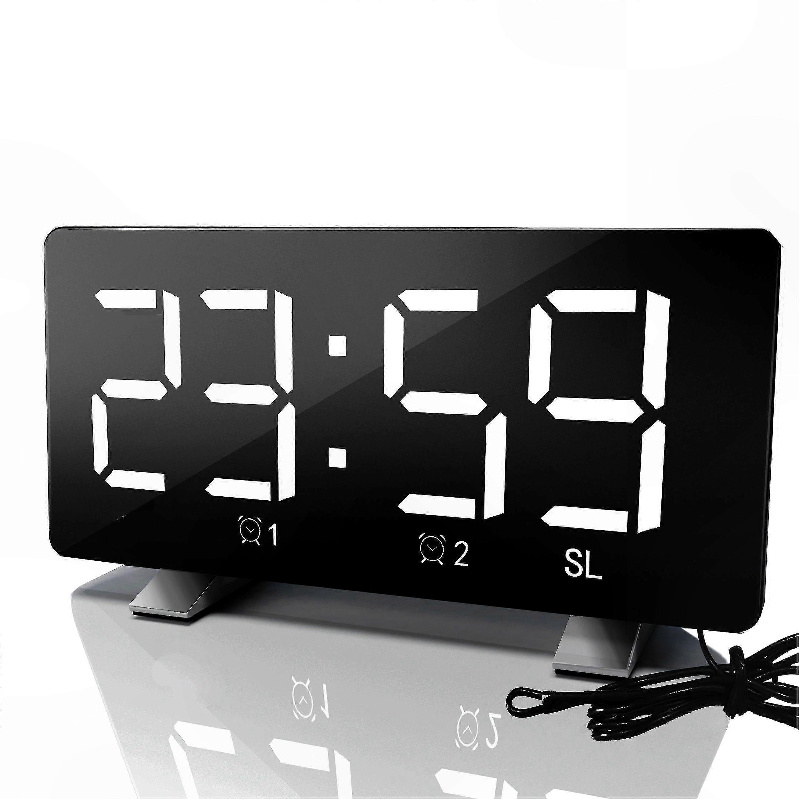 1 Set Digital Electronic Projection Alarm Clock LED LCD Display Projector Snooze Dual Alarm Clock FM Radio Timer Bold green