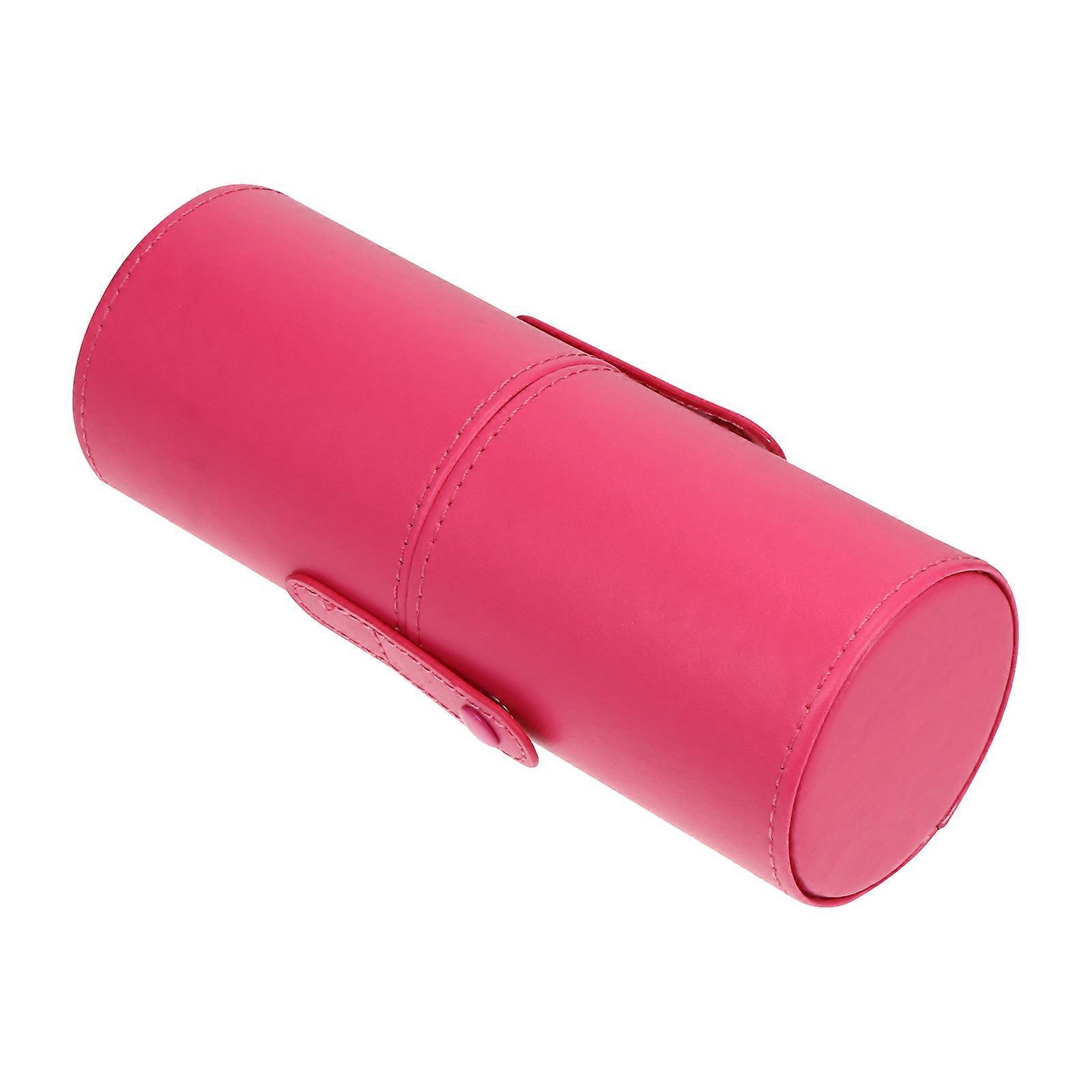 Makeup Brush Storage Box For Home Use 1Pack Rosy Color Dust-proof Design With Simple Style