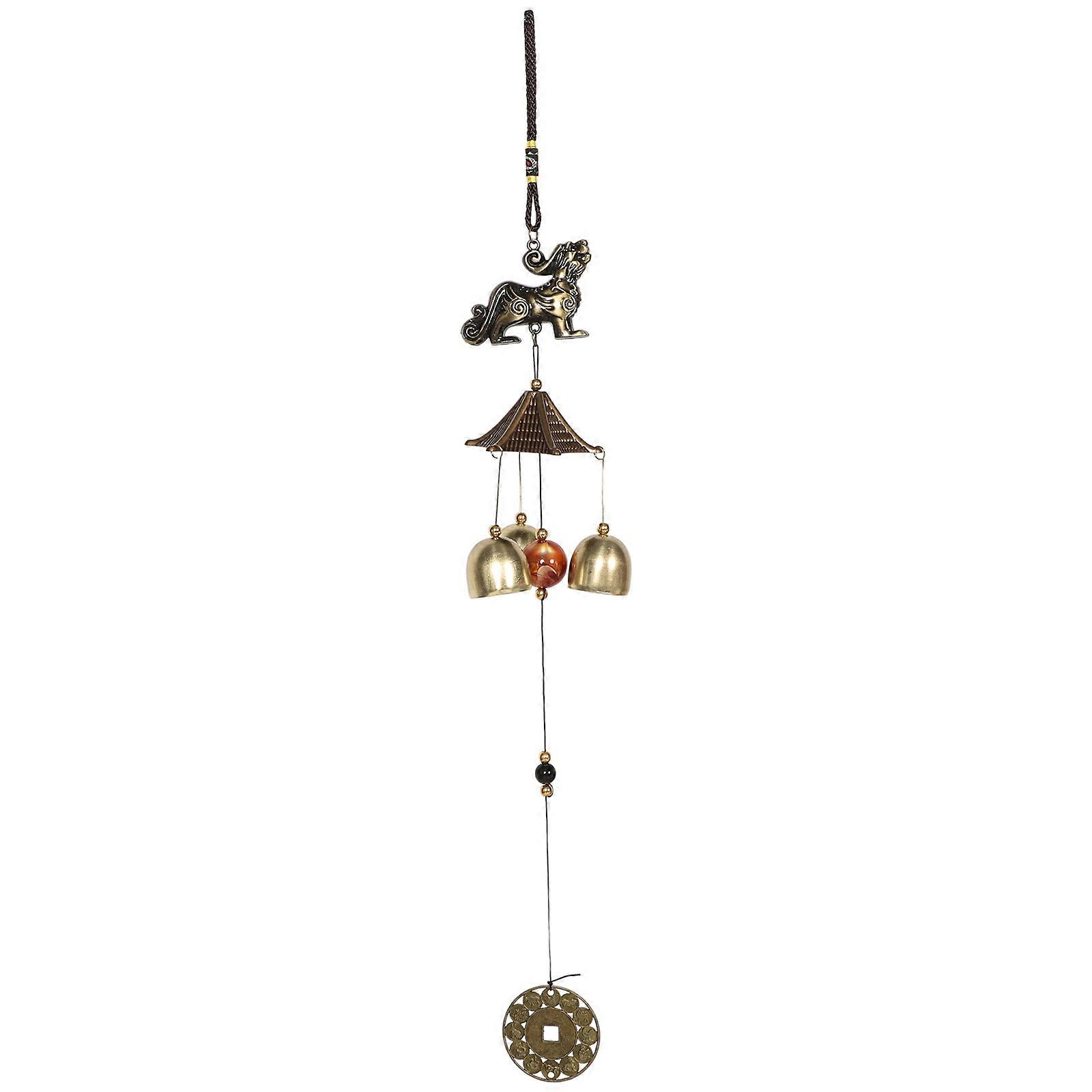 Golden Alloy Wind Chime for Garden with Soothing Sound and Feng Shui Decoration 8.5 inches