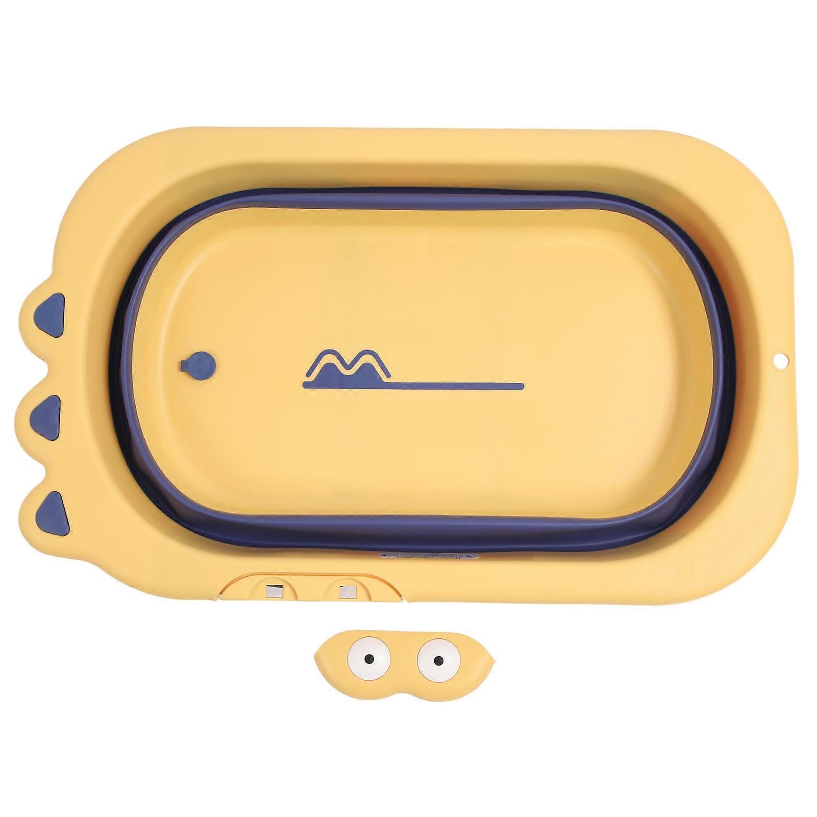 Baby Bath Tub Large Capacity Stable Support Prevent Slipping Collapsible Bathtub L Size Yellow
