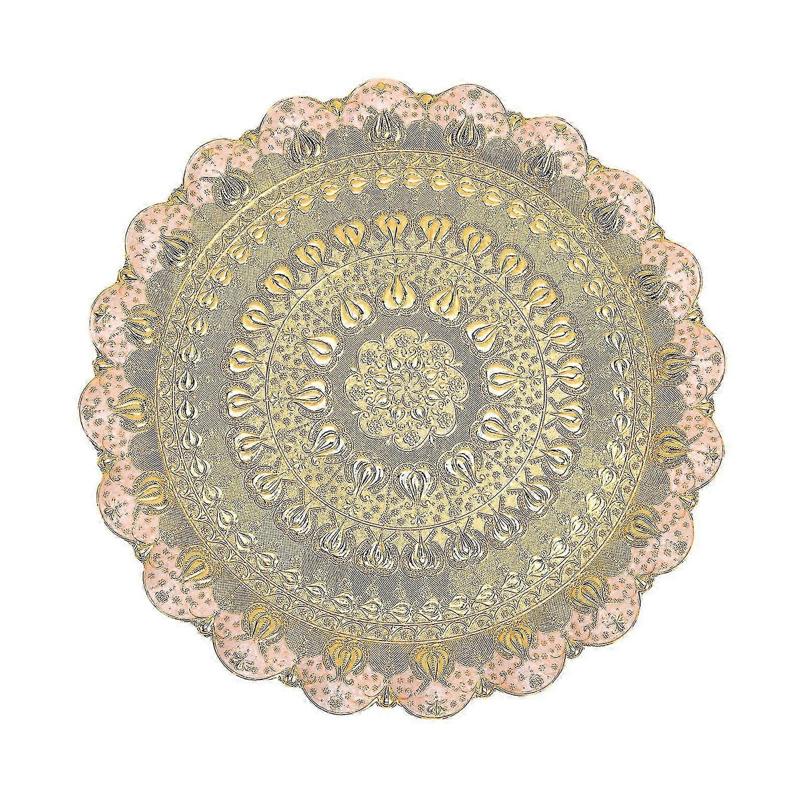 Vassoio Da Tè Caffè Stile Vintage Modello In Goffrato Piatto Da Caffè Rotondo Per Bar Comò Da Esterno Dessert 2025