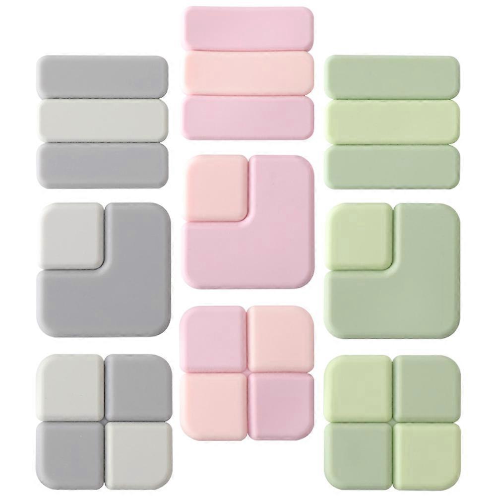 Self-adhesive Door Protector 9PCS Noise Reduction Square Bumper Guard Assorted Color For Toilet And Sofa Back