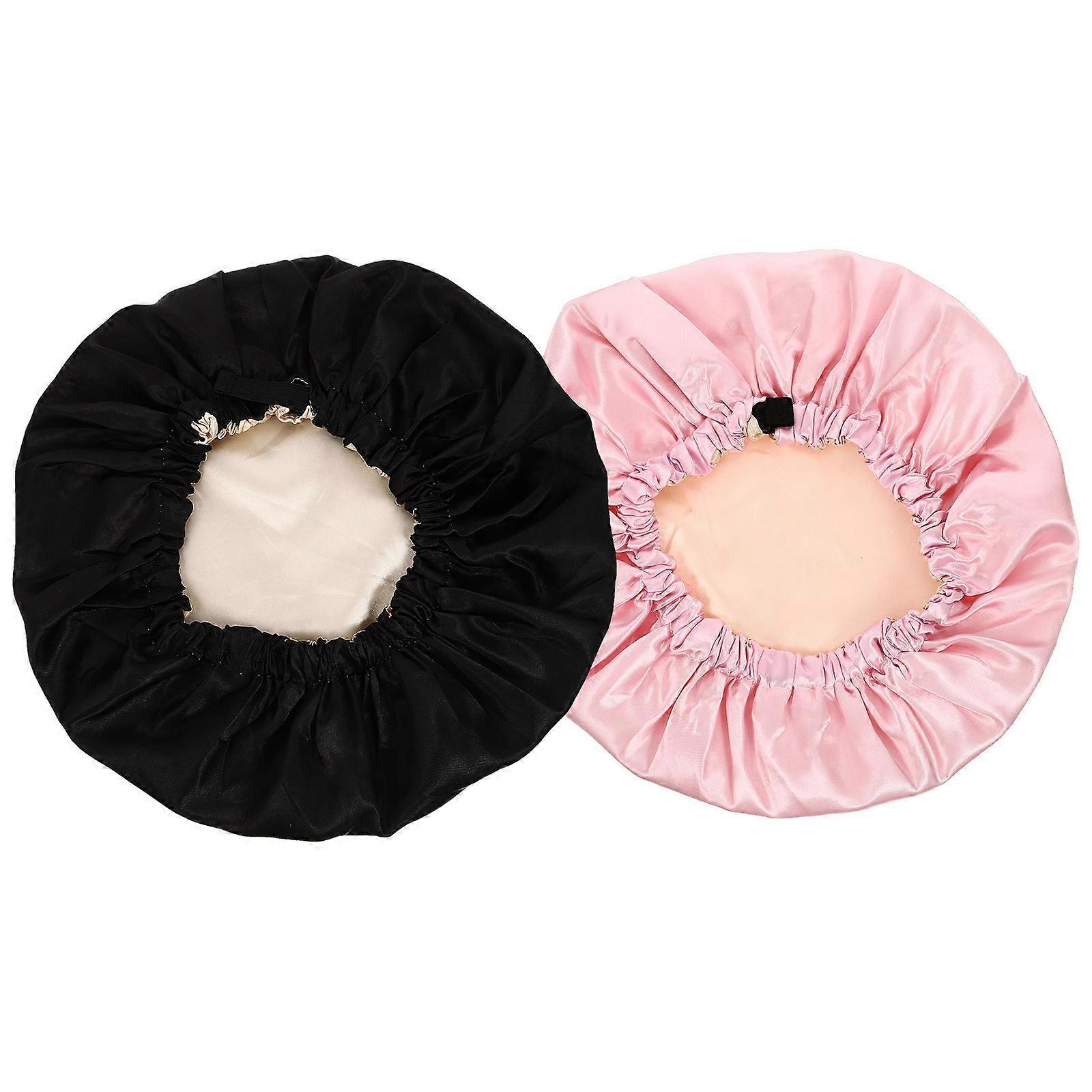 Satin Sleeping Hat For Women Daily Cleaning And Sleeping Comfortable Sleep Caps Assorted Color 2Pack
