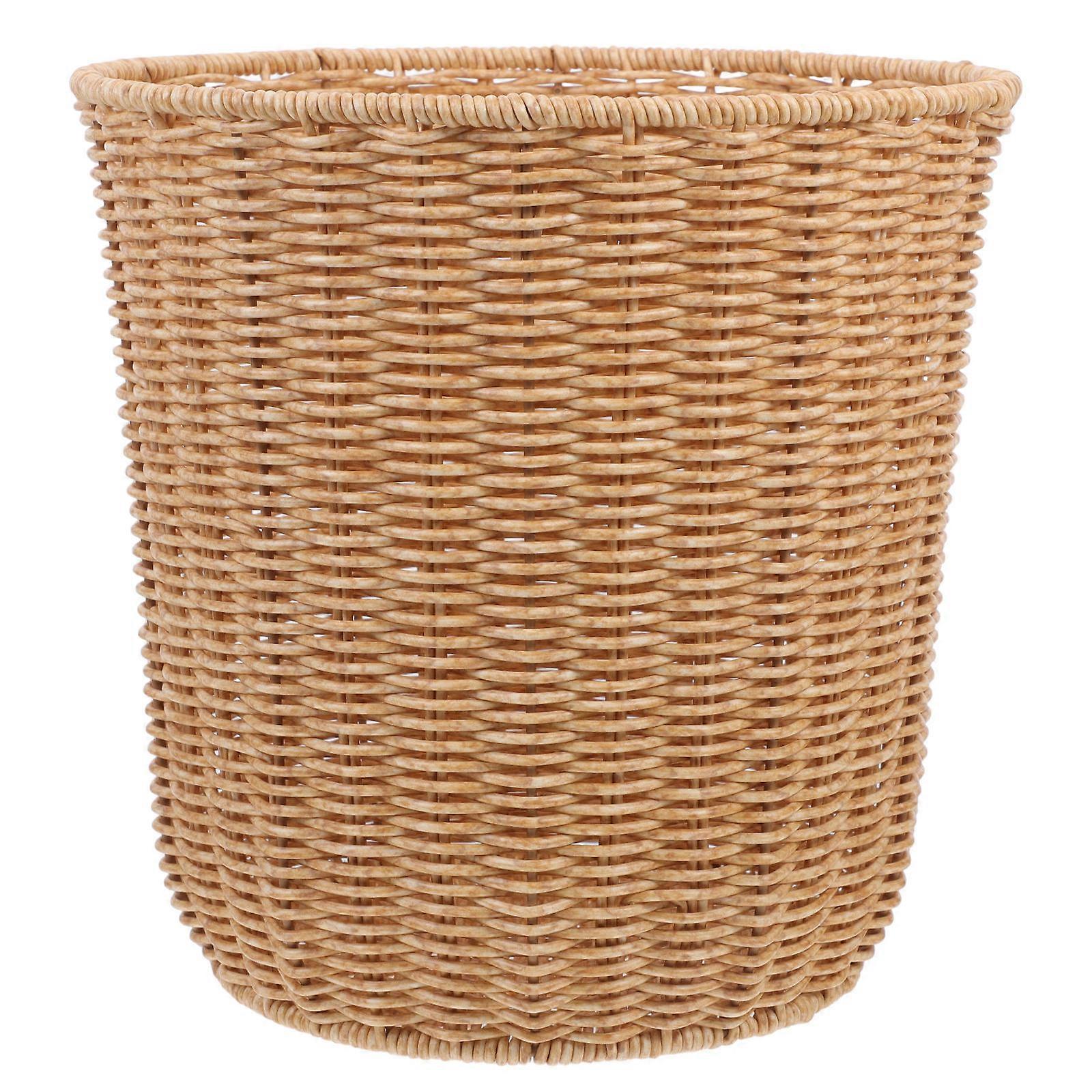 Orange Woven Storage Basket Trash Can for Storage One Practical Basket