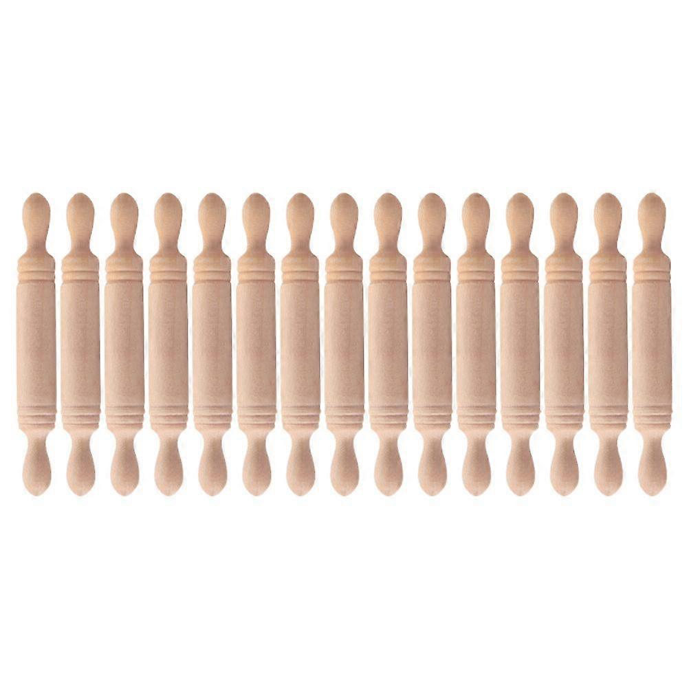 15Pcs Miniature Kids Rolling Pin Models Mini Rolling Sticks Simulation Kitchen Toys