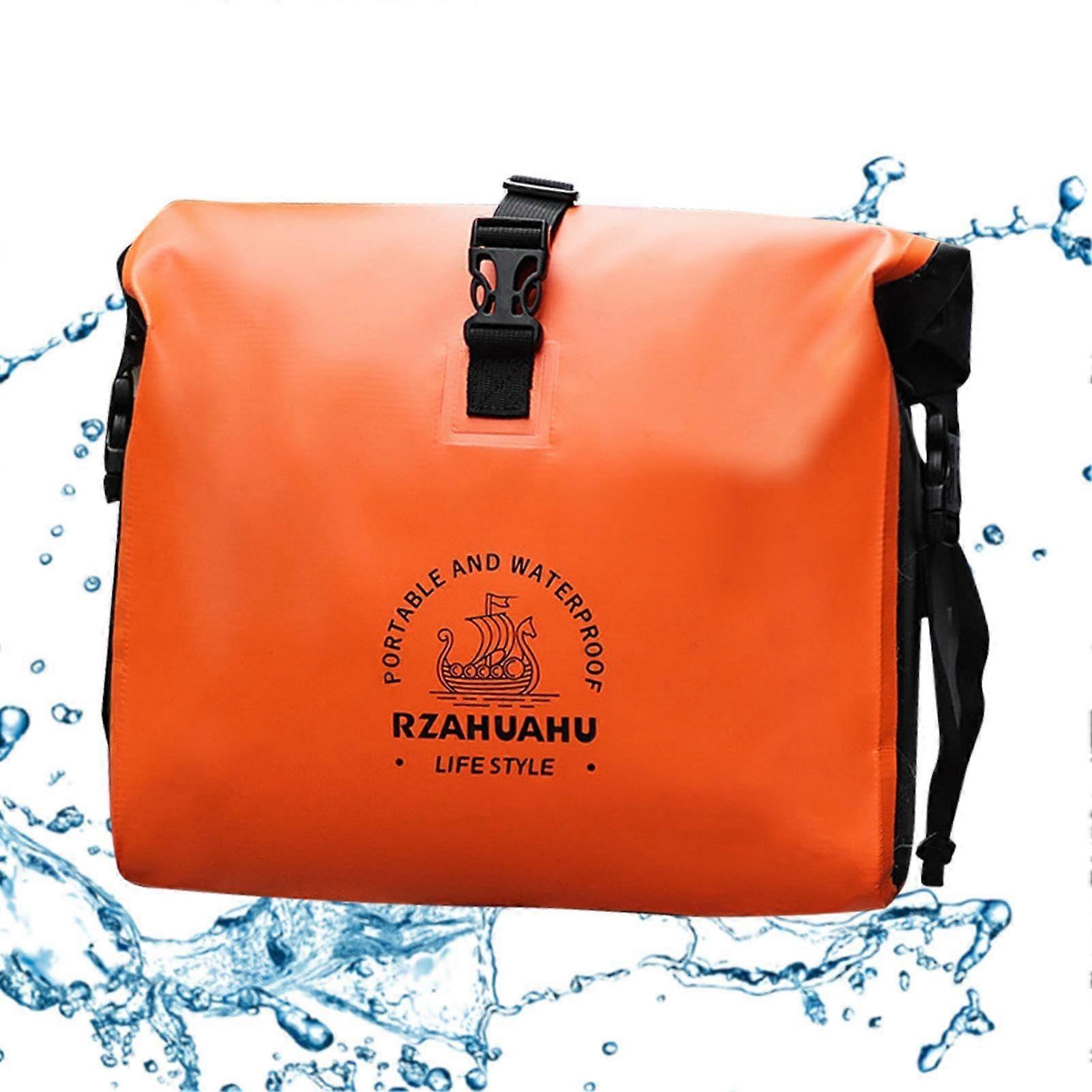 Motorcycle fork bag – Motorcycle handlebar bag, tool storage bag with key Heavyduty PVC storage organizer, tool carrier in orange