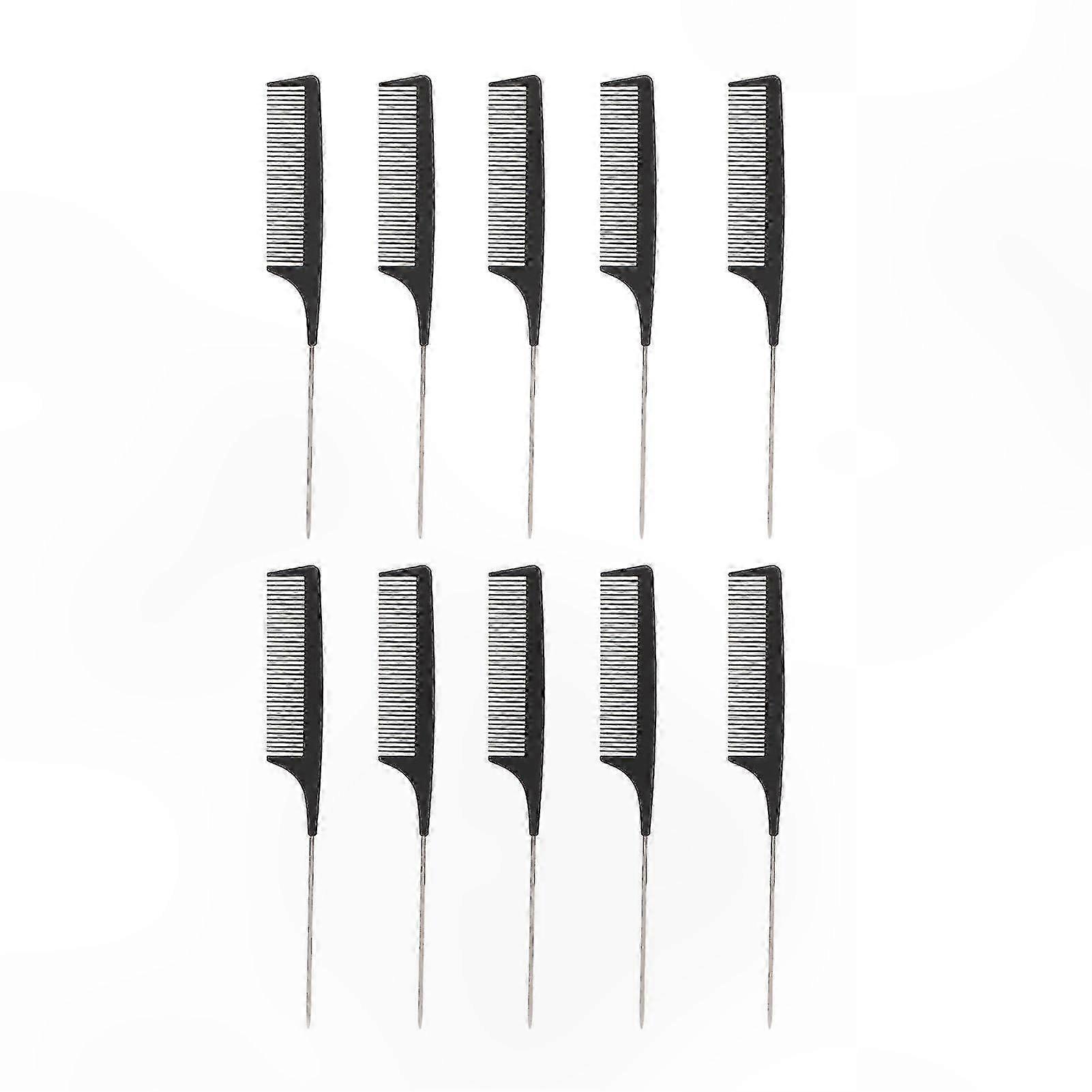 10pcs Fine Tooth Combs - Smooth Rounded Tips, Precision Hair Parting Tool for Styling & Detangling