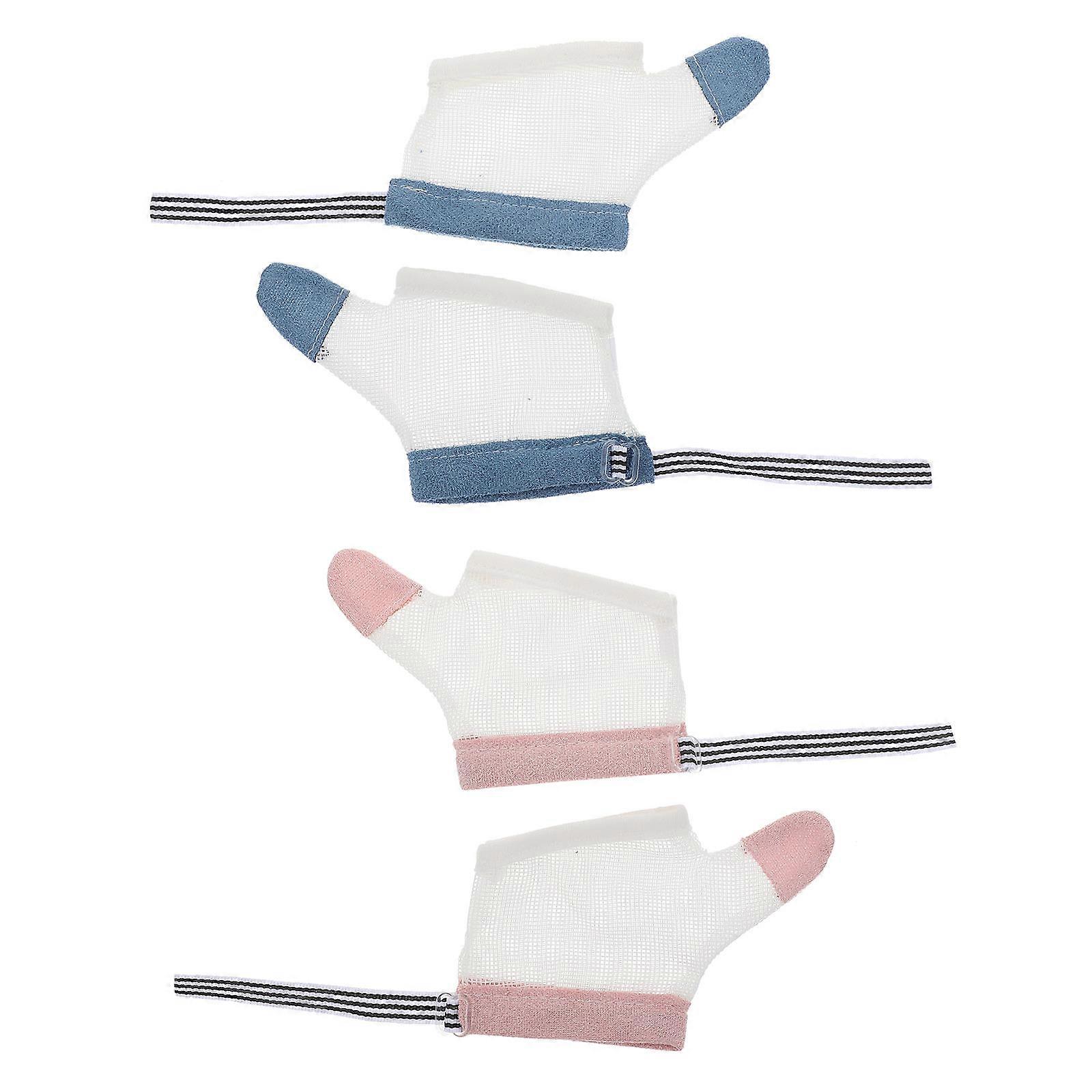 Baby Silicone Mittens 2 Pairs Finger Guards to Prevent Thumb Sucking & Scratching for Infants & Toddlers, Breathable & Comfortable Design