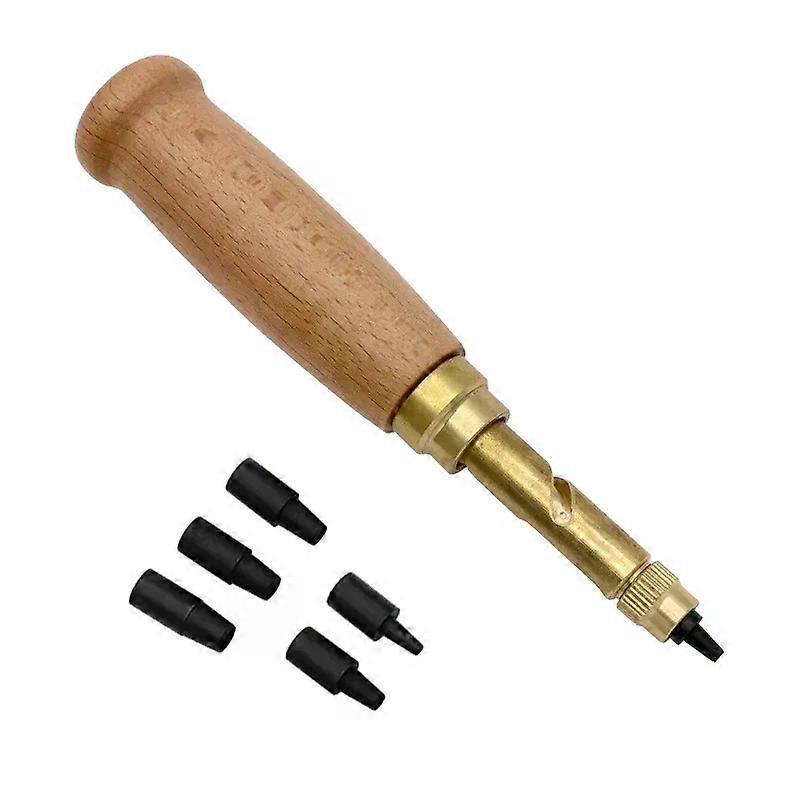 15-4mm automatisk bælte hul hul sæt papir læder oprivning bor håndværk tegnebog ur rem awl rival DIY håndværktøj
