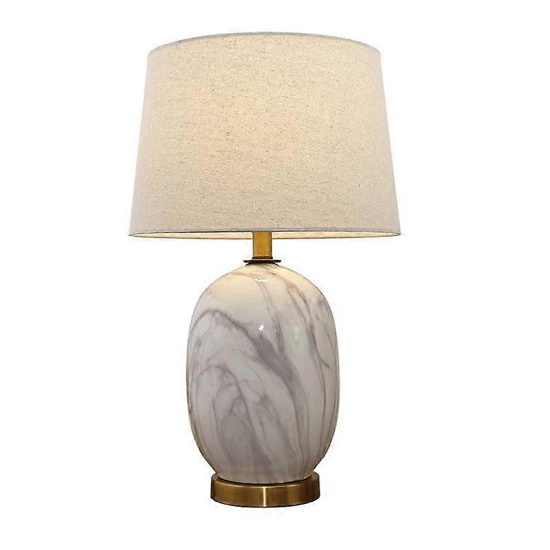 Adjustable Brightness Ceramic Desk Lamp for Bedroom, Modern Simple Style Bedside Table Lighting, 15-Inch Height