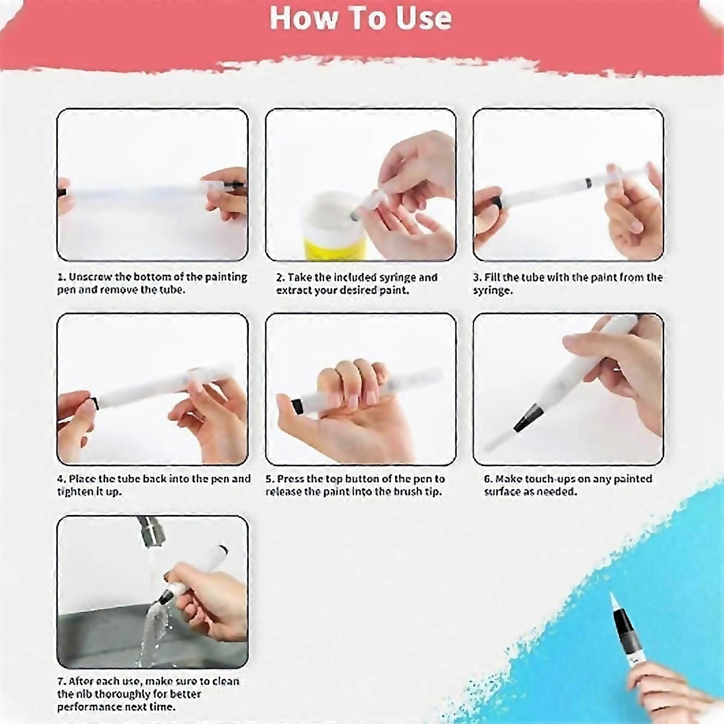 For applicabley fillable touch up paint pen brushpaint touch up
