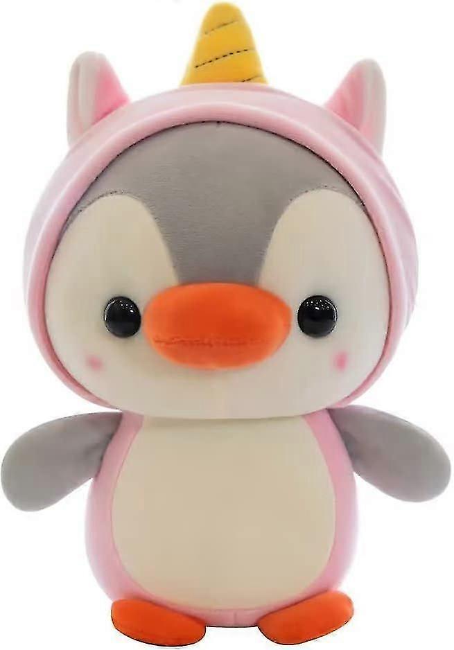 ペンギンユニコーンぬいぐるみ、子供の男の子のためのかわいいぬいぐるみ、恋人へのギフト10インチ(ピンク)