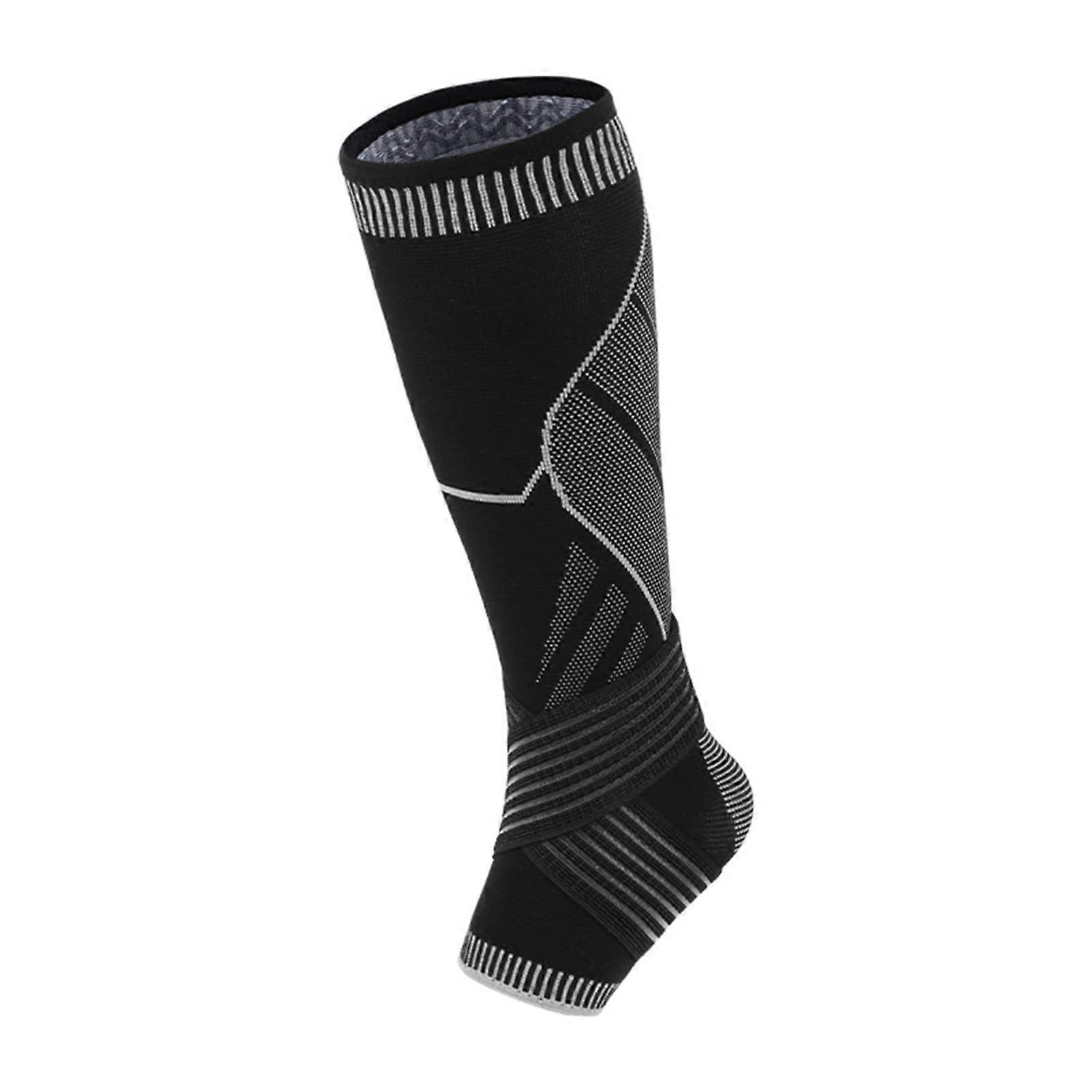 Knee Compression Sleeve for Muscle Support Stabilization Open Toe Socks Plantar Fasciitis Achilles Support Black M Size
