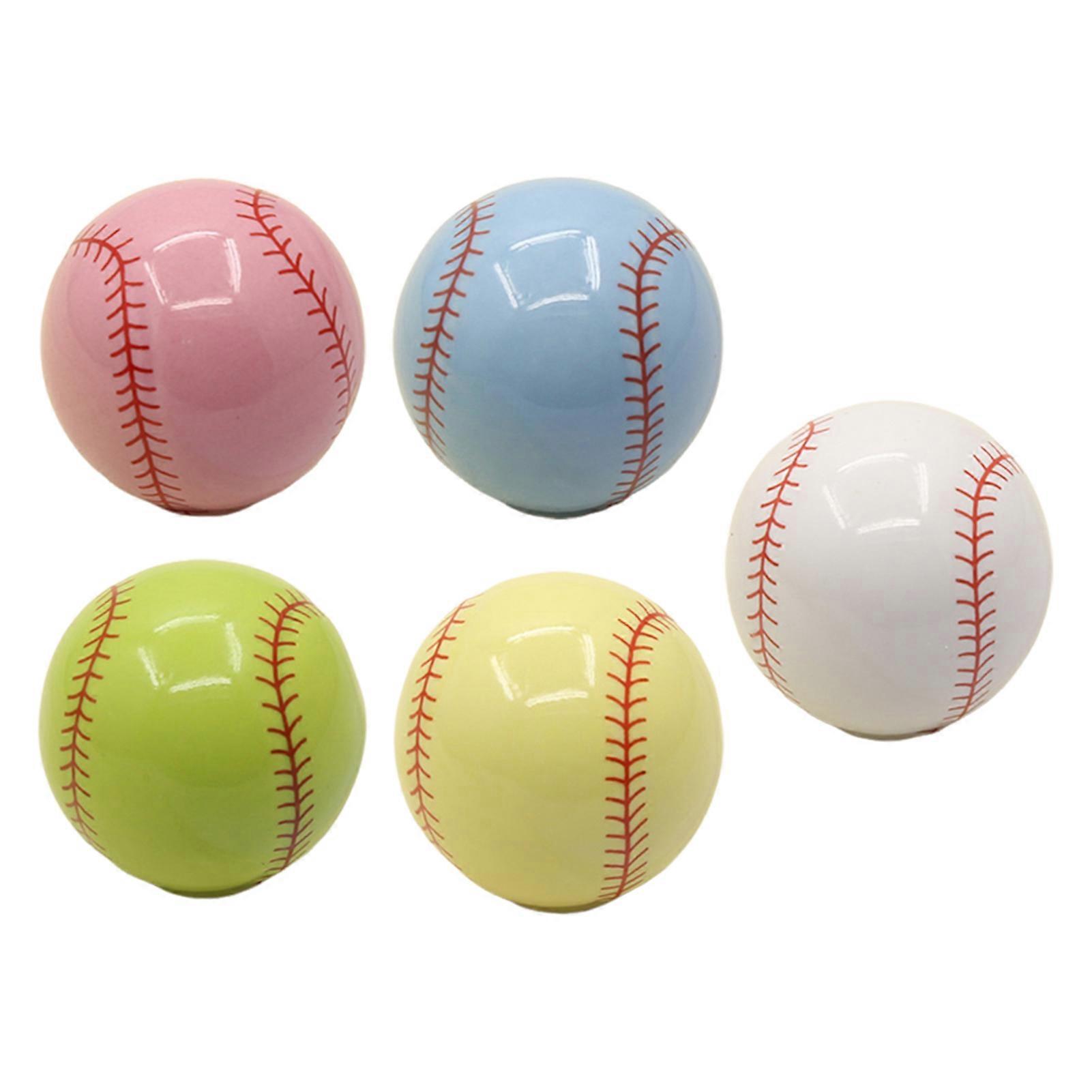 5pcs Rugby Baseball Ceramic Knobs Easy Install Ball Shape Cabinet Pulls