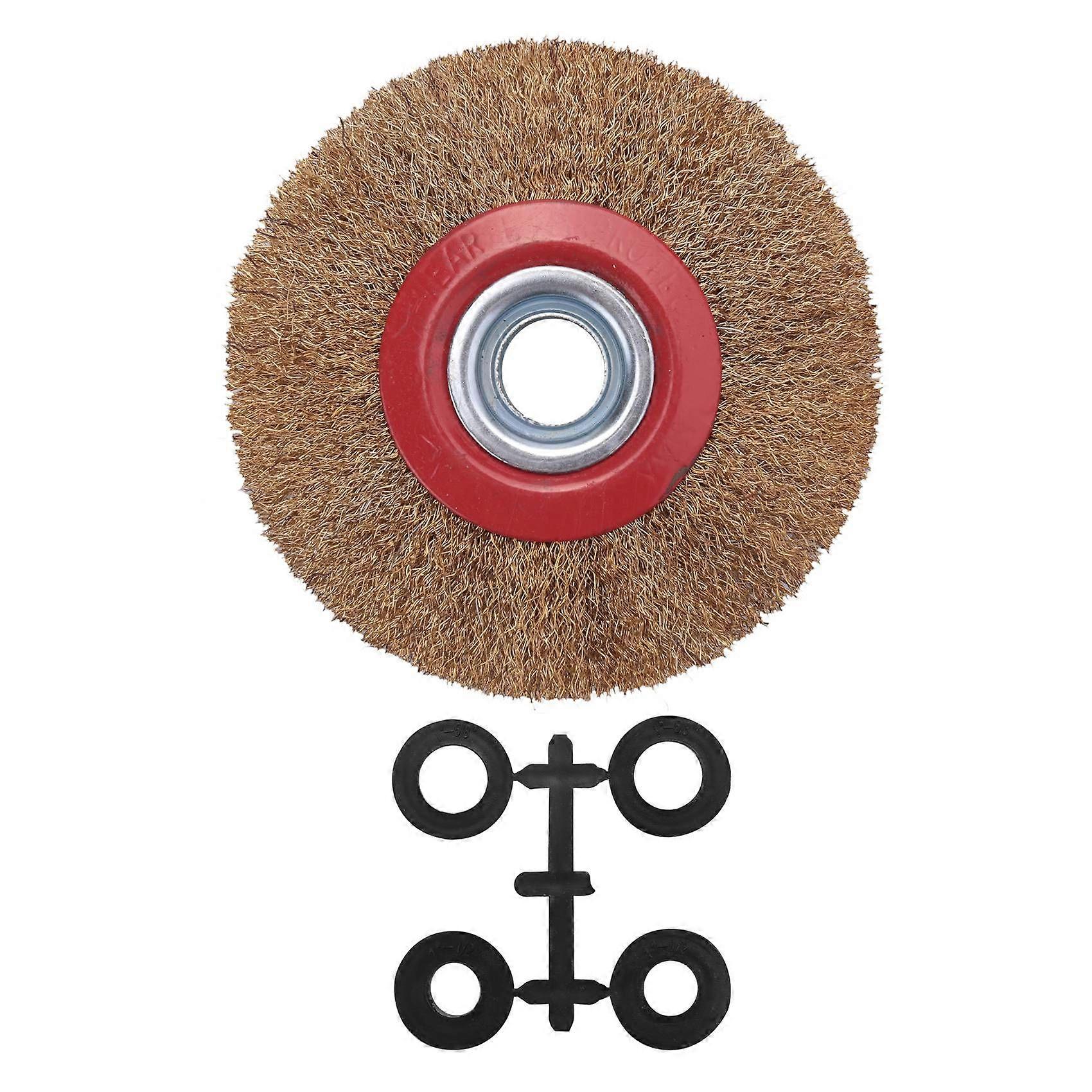 Wire Brush Wheel for Bench Grinder Polish + Reducers Adaptor Rings,5inch 125Mm