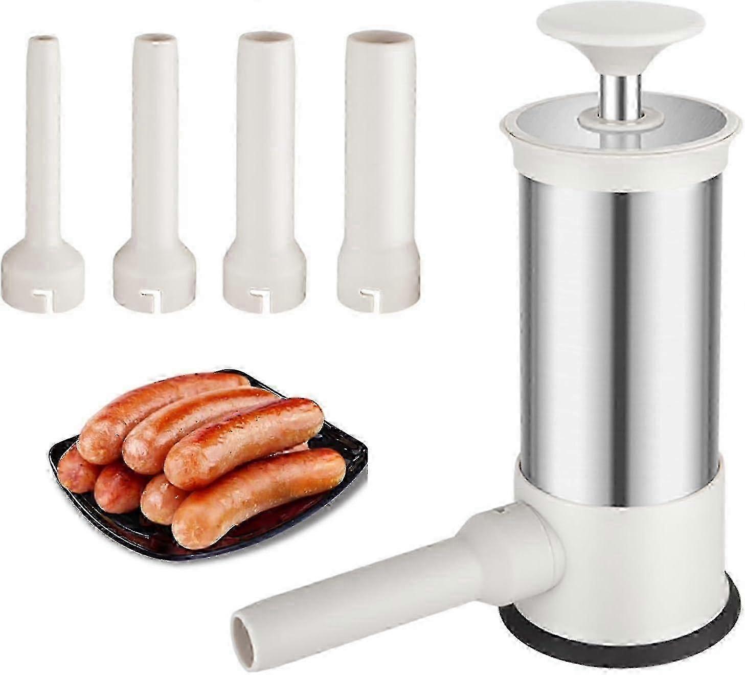 Homemade Sausage Production Machine with 4 Vertical Filling Tubes Perfect for Quick Sausage Stuffing and 2.2lb Capacity