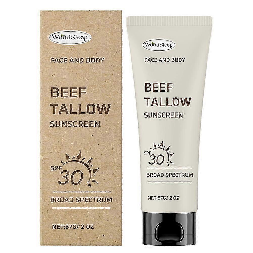 Grass-Fed Beef Tallow Sunscreen SPF30 Sunblock Natural Mineral Sunscreen Non-Greasy for Face Body