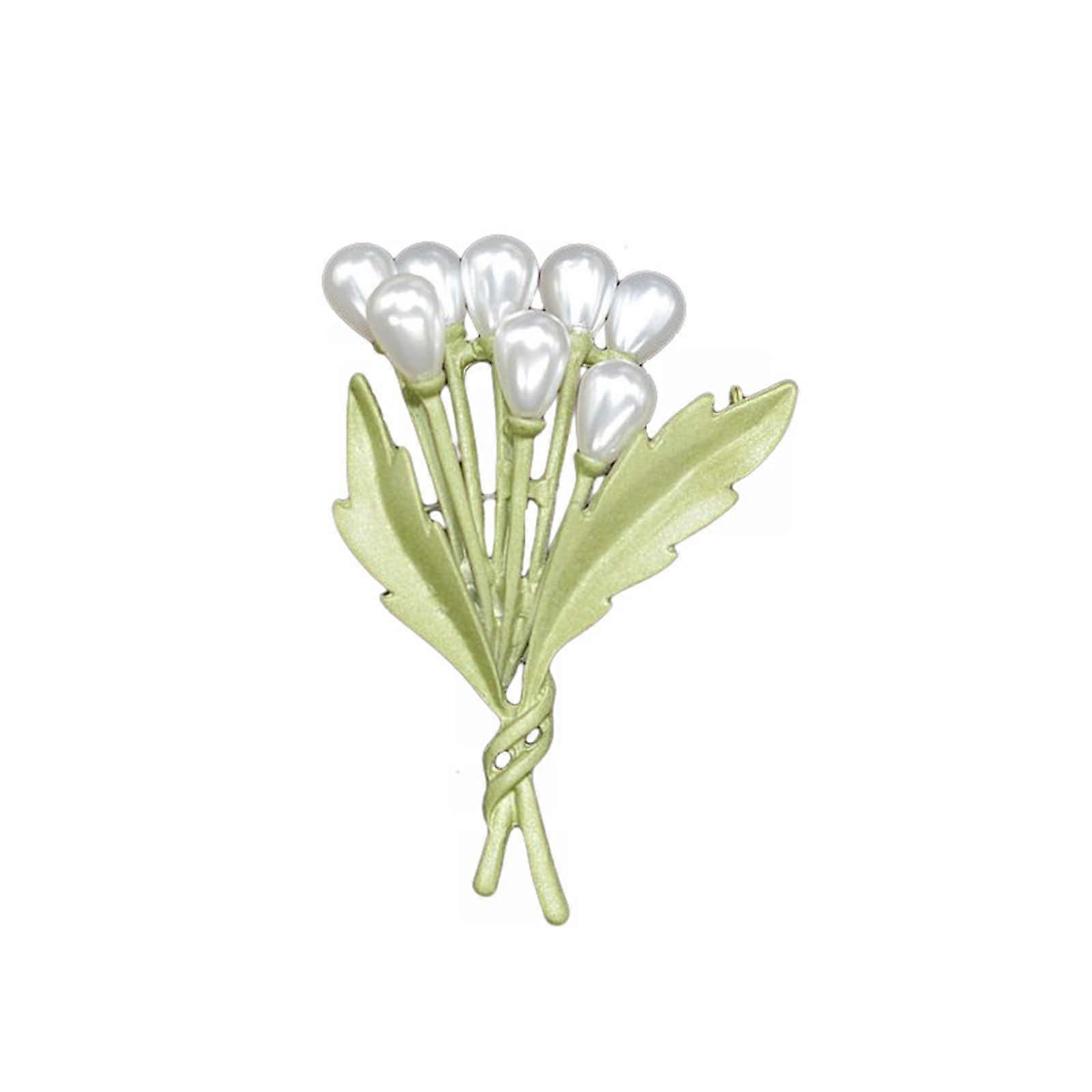 Scarf Pin Brooch Plant Motif With Secure Clasp For Women Party Accessory