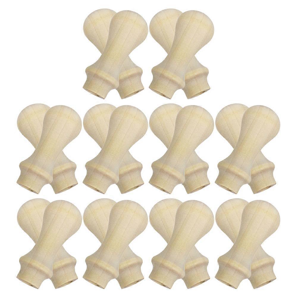 Wooden Stamp Handle Replacement Parts for Repairing Use Smoothly Polished Beige Color 20pcs