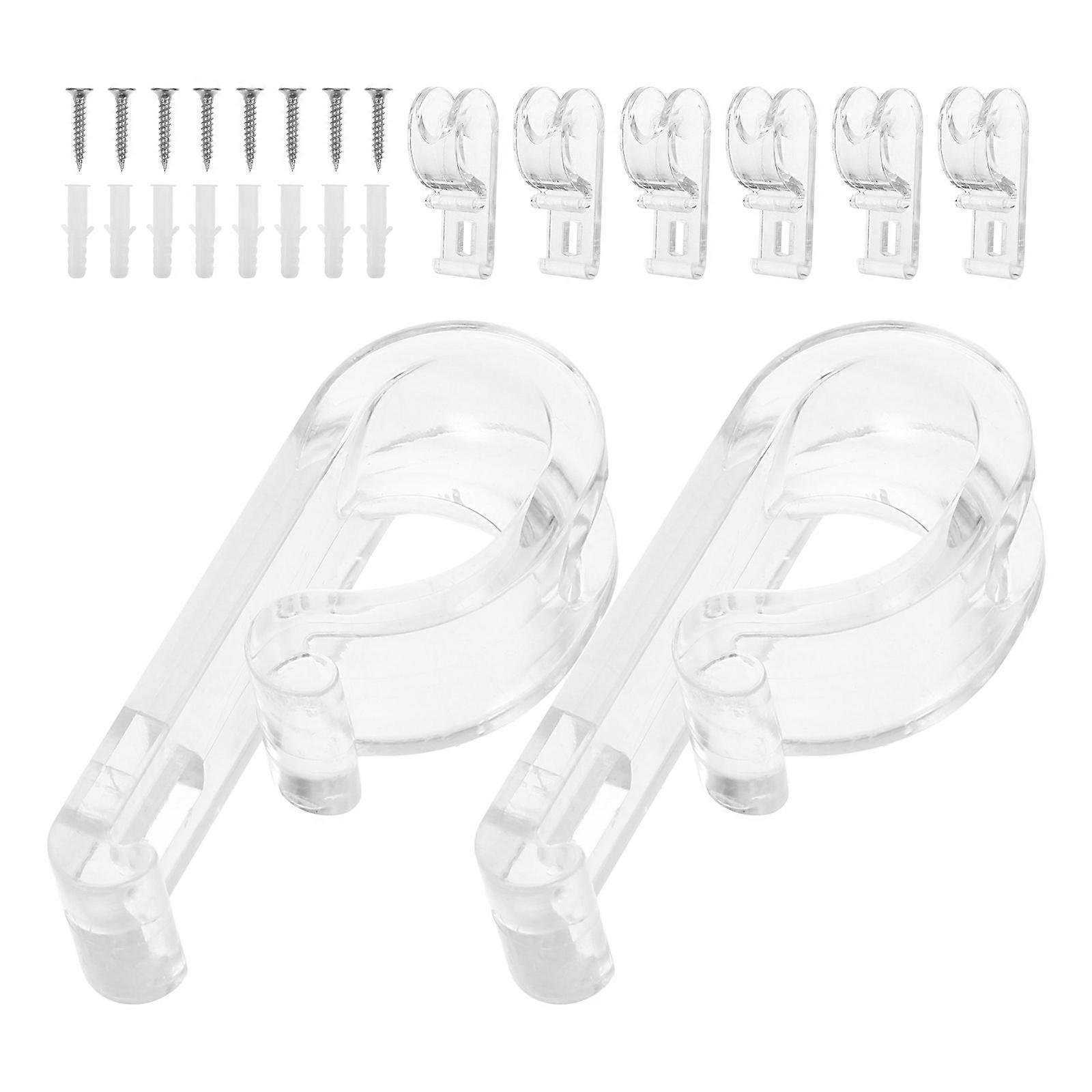 Roller Blind Hooks Set Replacement Brackets for Indoor Outdoor Blinds with Positioning Hooks Screws Expansion Plugs Compatible with Chain and Cord