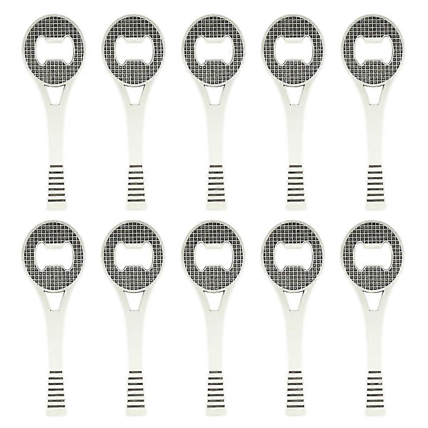 For Racket Shaped Manual Can Opener Beer Cap Opener Silver