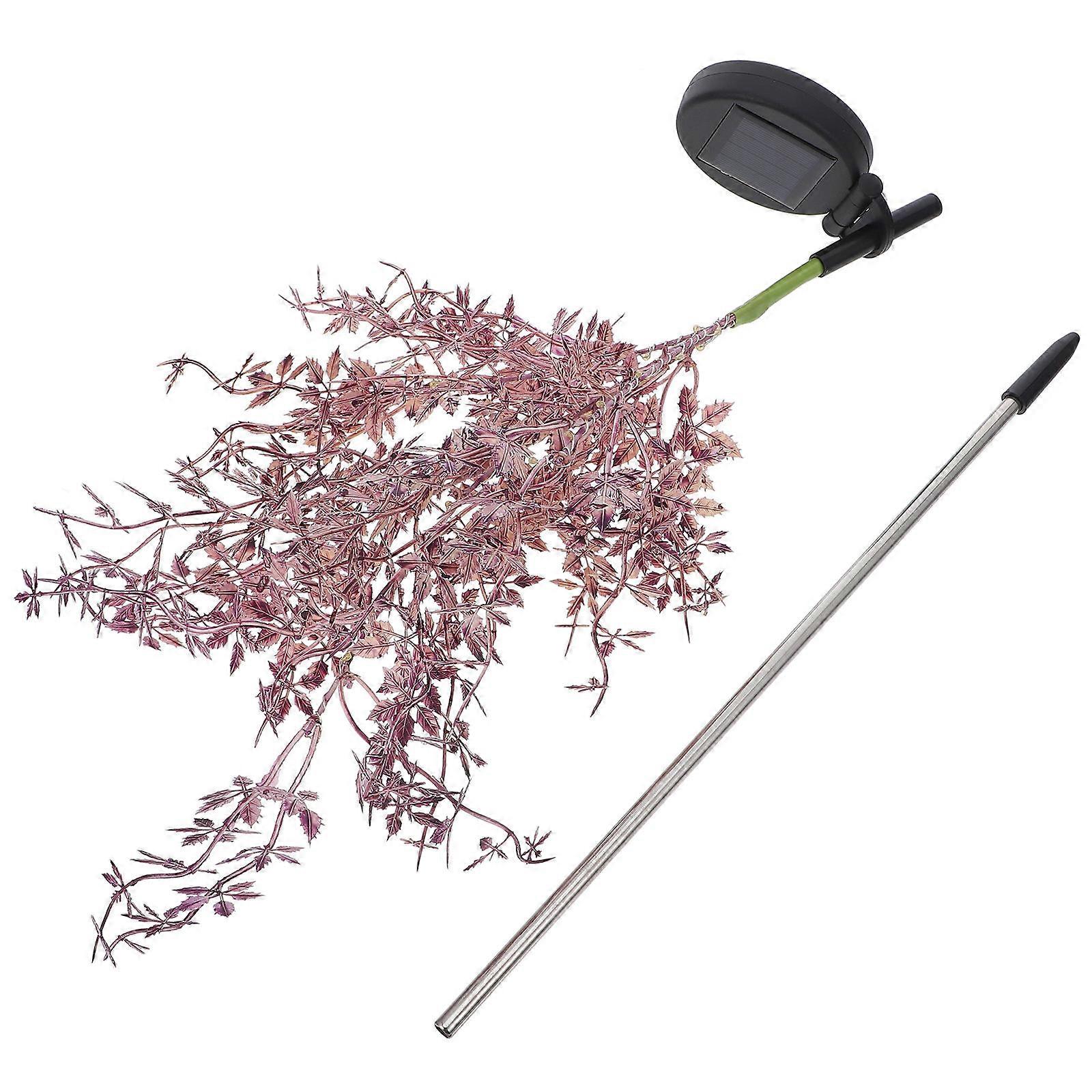 Solar Path Light LED Waterproof Plant Shaped Garden Lawn Outdoor Pvc Stainless Steel Automatic Charging 1Pc