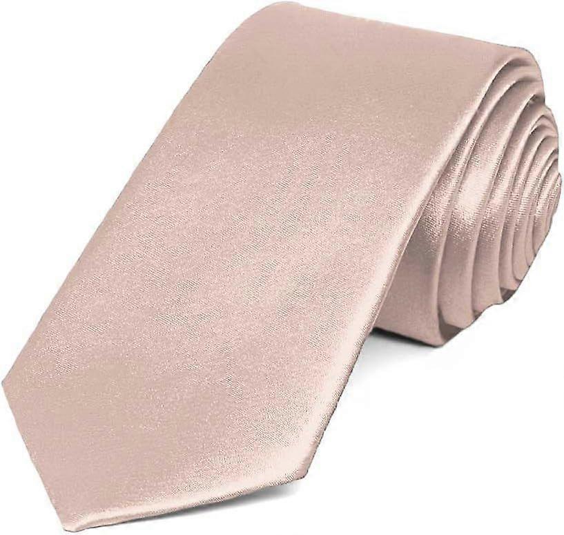 Schlanke 2,5" breite einfarbige Krawatte Blush Pink