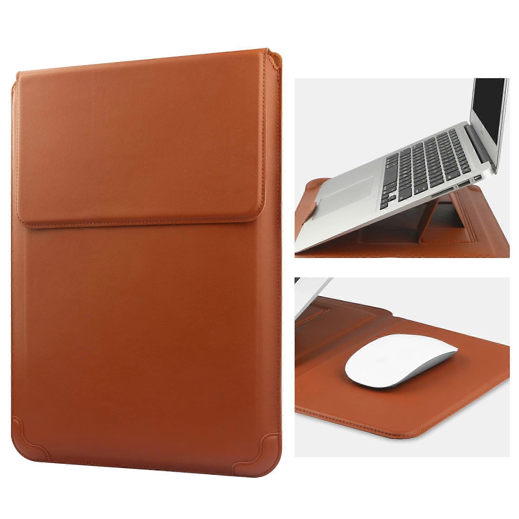 13 Inch Laptop Sleeve Case Leather For MacBook Air 13 M1/M2, MacBook Pro 13 M2, Surface Pro 8, Surface Go 3 Brown