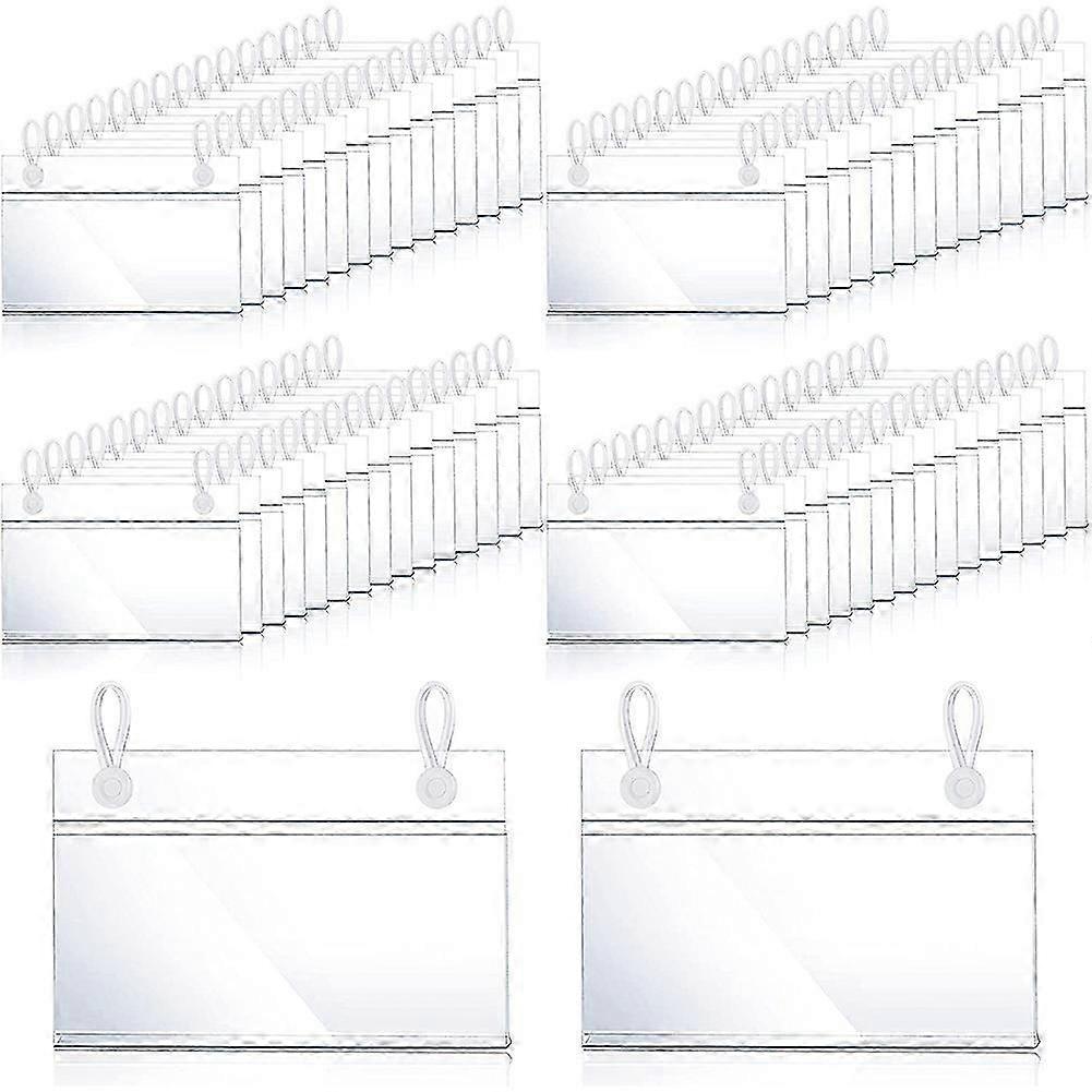 Plastic Label Holders Price Tag Ticket Hanger Clips with Design Lock Closure for Basket Market Grocery (60)