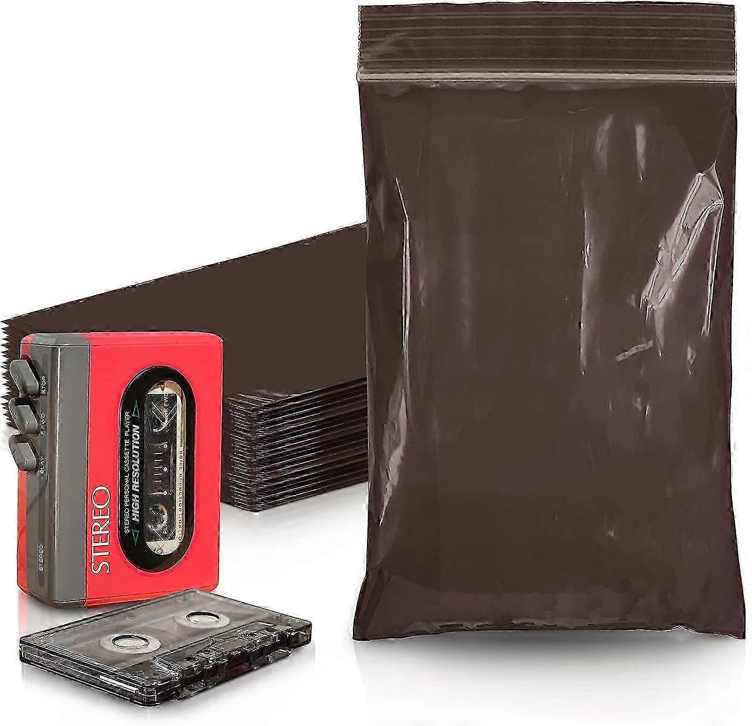 アンバージップバッグ4x6、茶色の再密封可能な収納バッグ100パック、耐水性3ミルポリジッパーバッグ