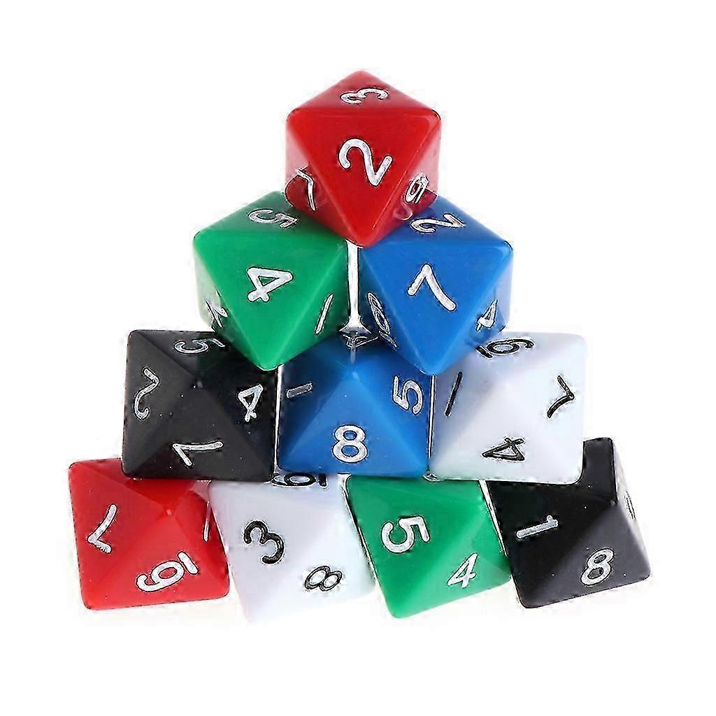 10-Piece Acrylic 8-Sided Dice - Unique Board Game Accessories for U...
