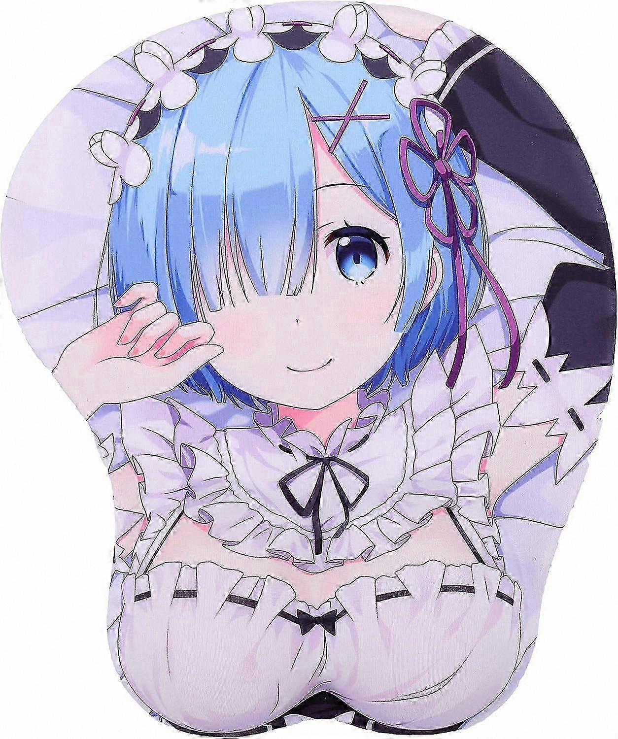 Dual-Sided 3D Anime Mouse Pad with Wrist Rest for Gaming and Office Use
