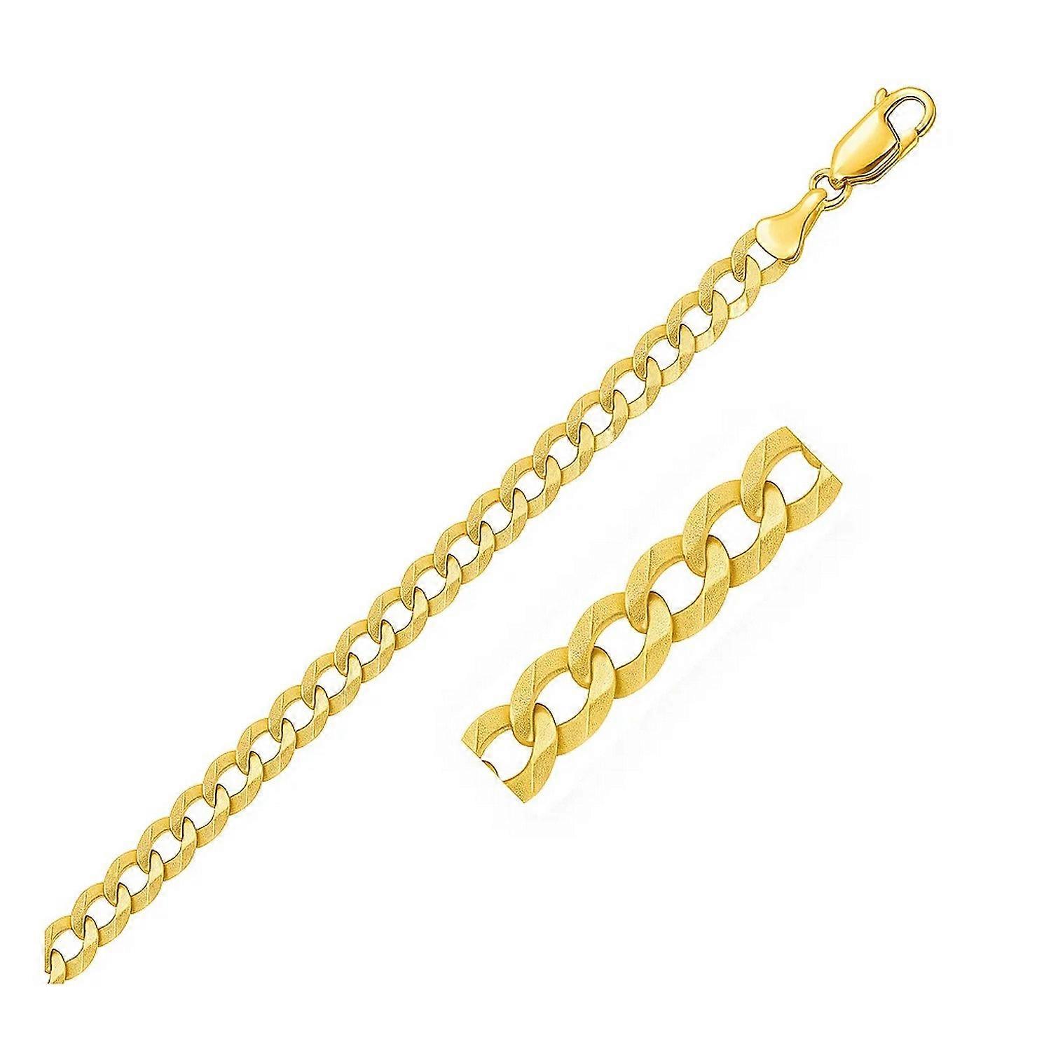 7.0mm 10k Yellow Gold Curb Bracelet