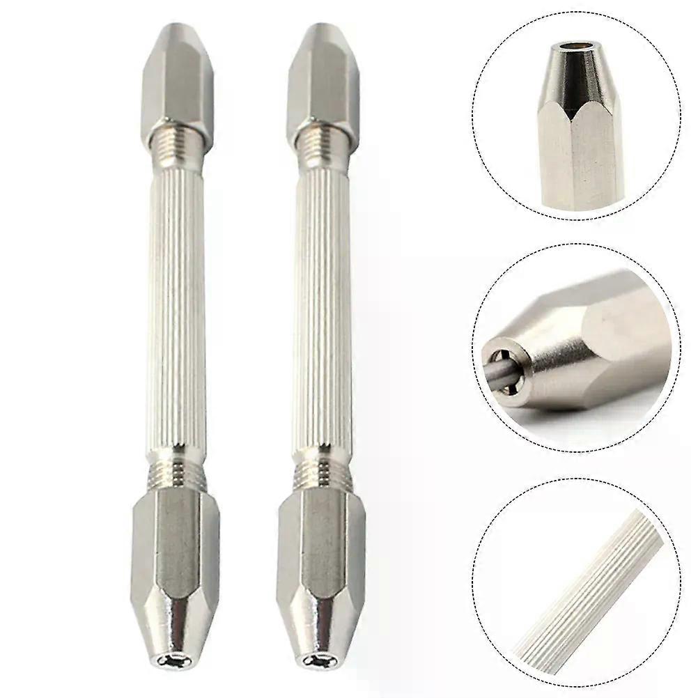 2Pcs High Speed Brass Hexagonal Double Ended Hand Drill Pin Vise Wire Tool Mini Model Vise Machinery Accessories Durable Carving