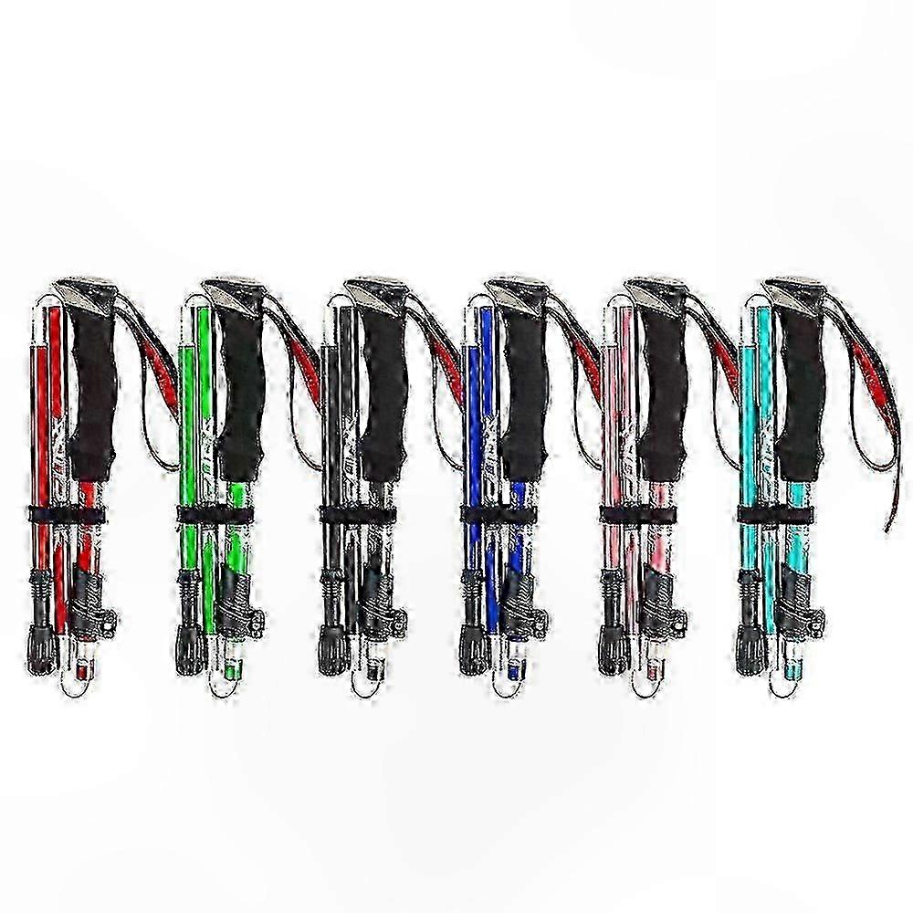 Adjustable 5-Section Folding Hiking Poles with Antishock Feature for Outdoor Trekking and Walking Trails