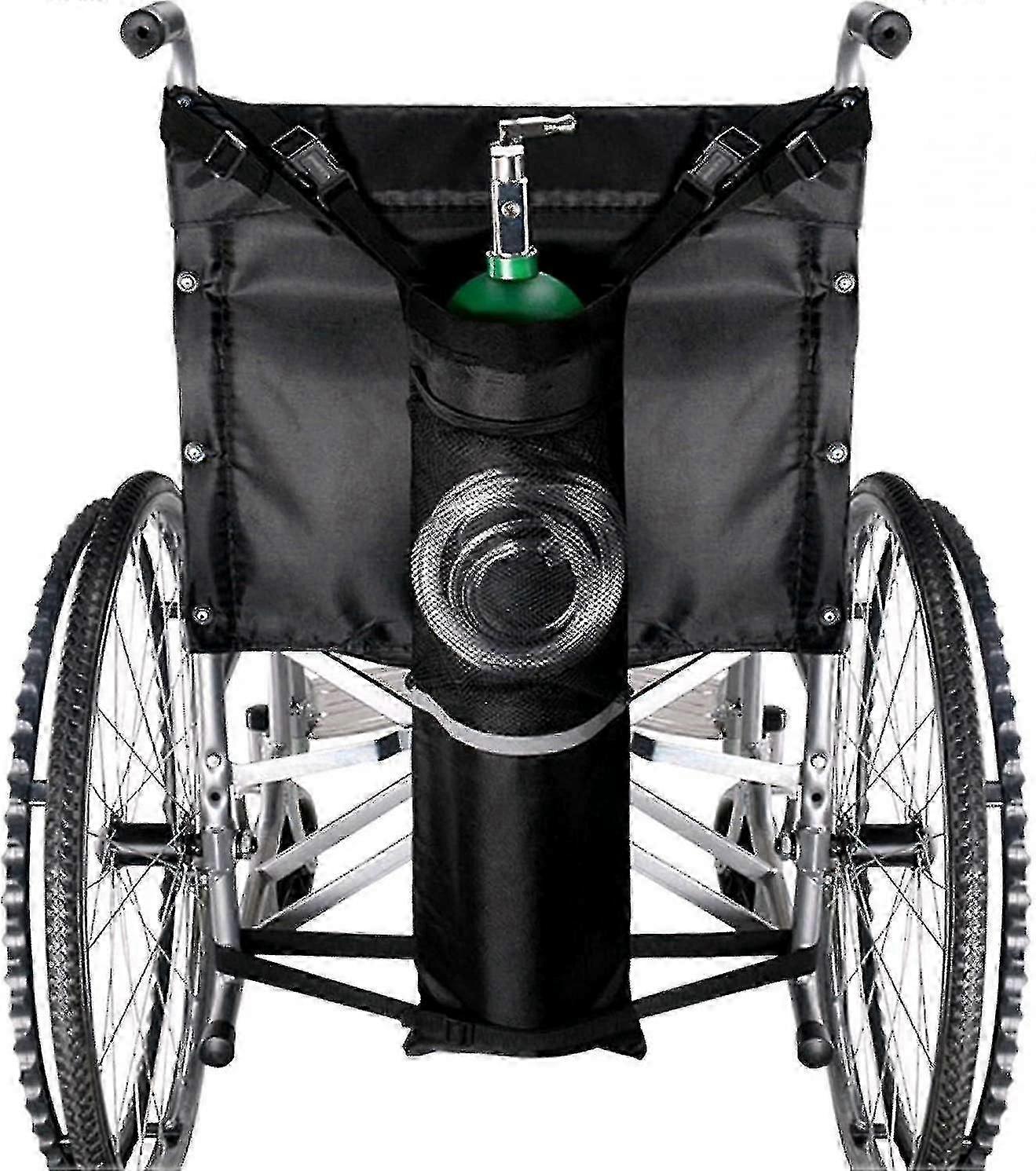 Oxygen Cylinder Bag for Wheelchairs Portable Tank Holder with Adjustable Straps 75x25cm Fits Most Cylinders