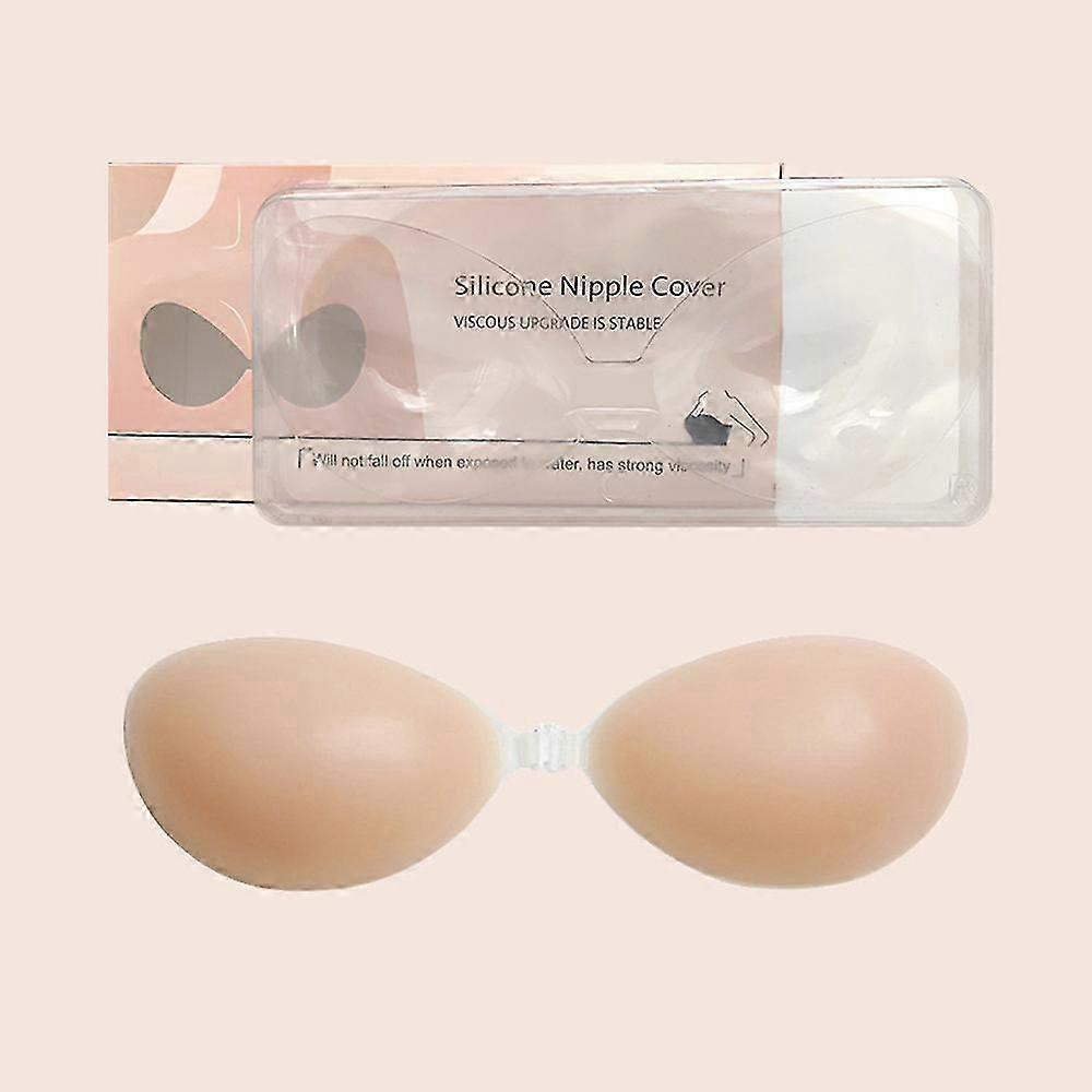 2025 Adhesive Bra Strapless Adhesive Invisible Push-Up Silicone Bra for Backless Dresses with Nipple Cover