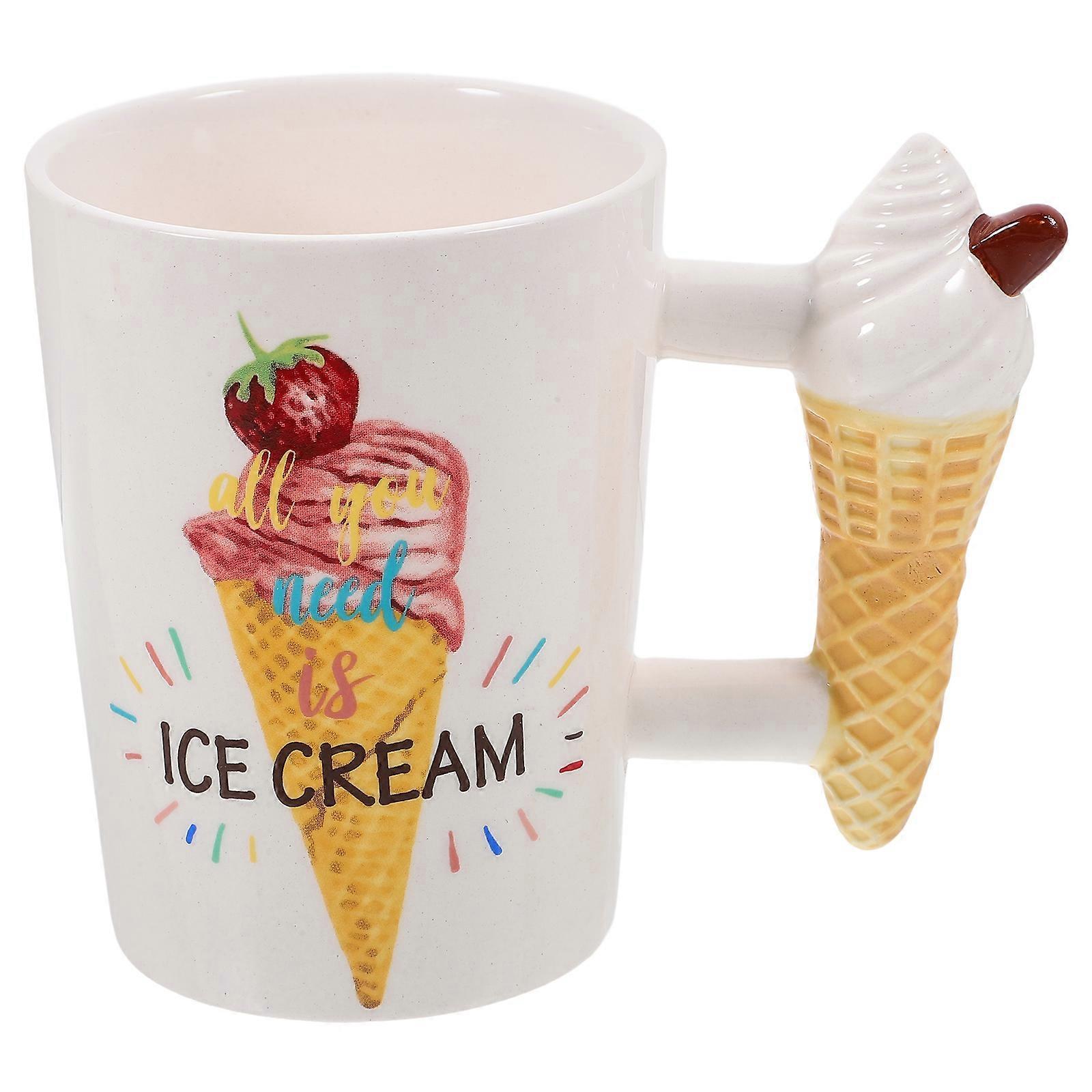 Creative Ice Cream Ceramic Mug for Drinking Lovely Coffee Cup