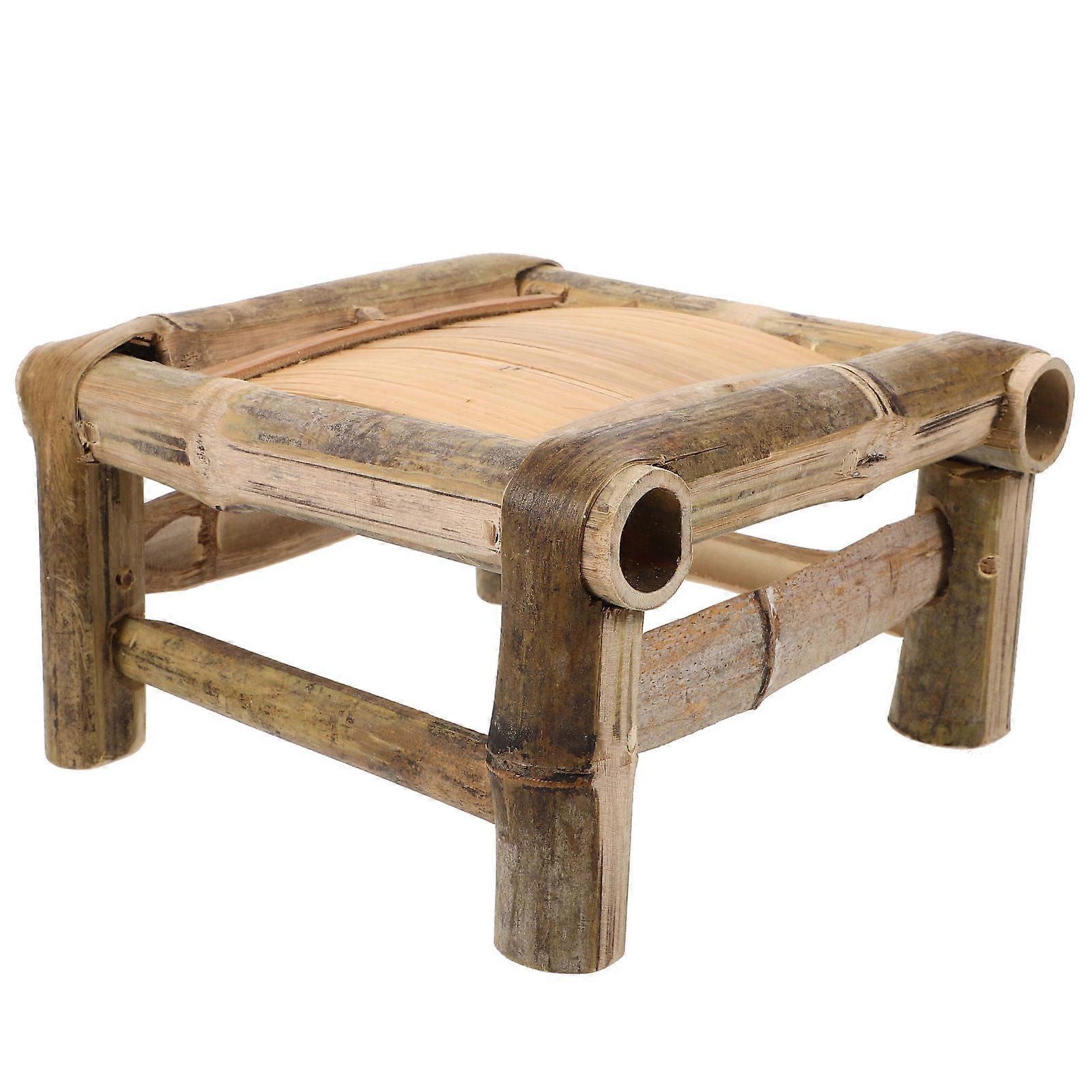 Bamboo Stool for Bathroom 2Pcs Comfortable Low Stool Multi Color and Portable