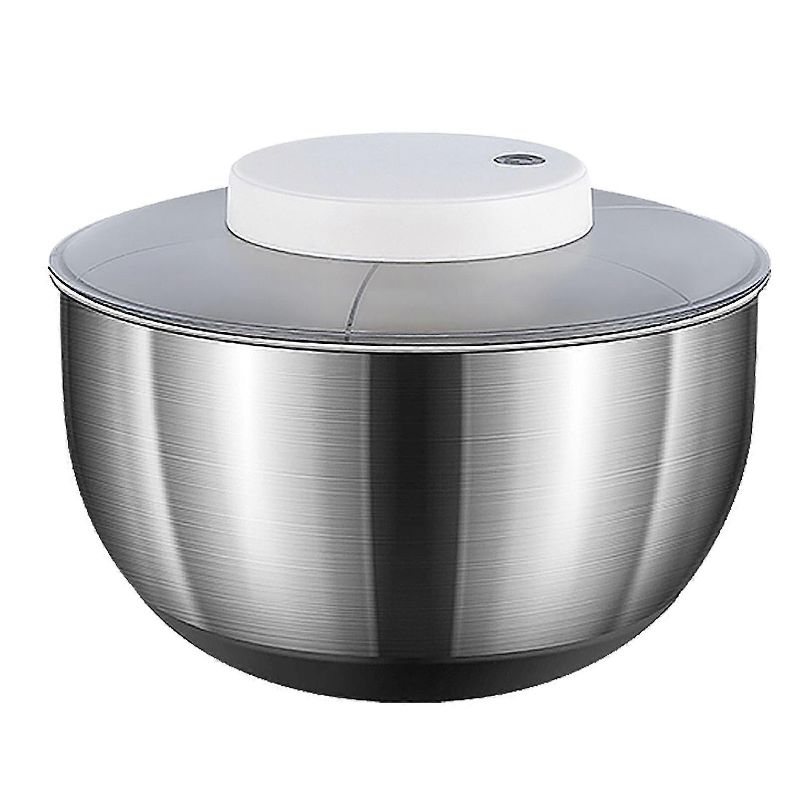 Electric Large Salad Spinner Stainless Steel 4500ml Efficiency Salad Spinner for Drying Leafy Vegetables Fruit