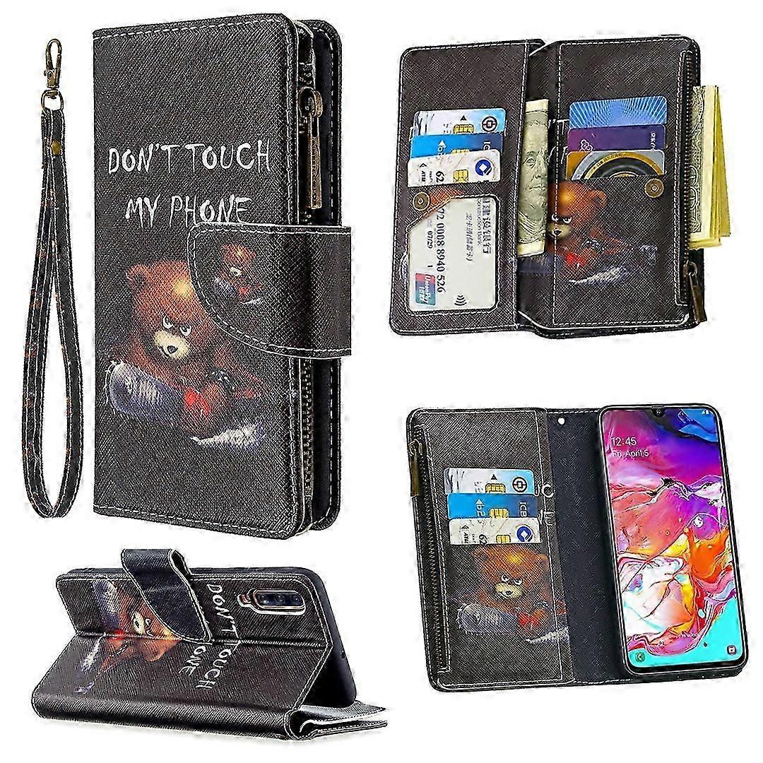 For Samsung Galaxy A70 Colored Drawing Pattern Zipper Horizontal Flip Leather Case with Holder &amp; Card Slots &amp; Wallet