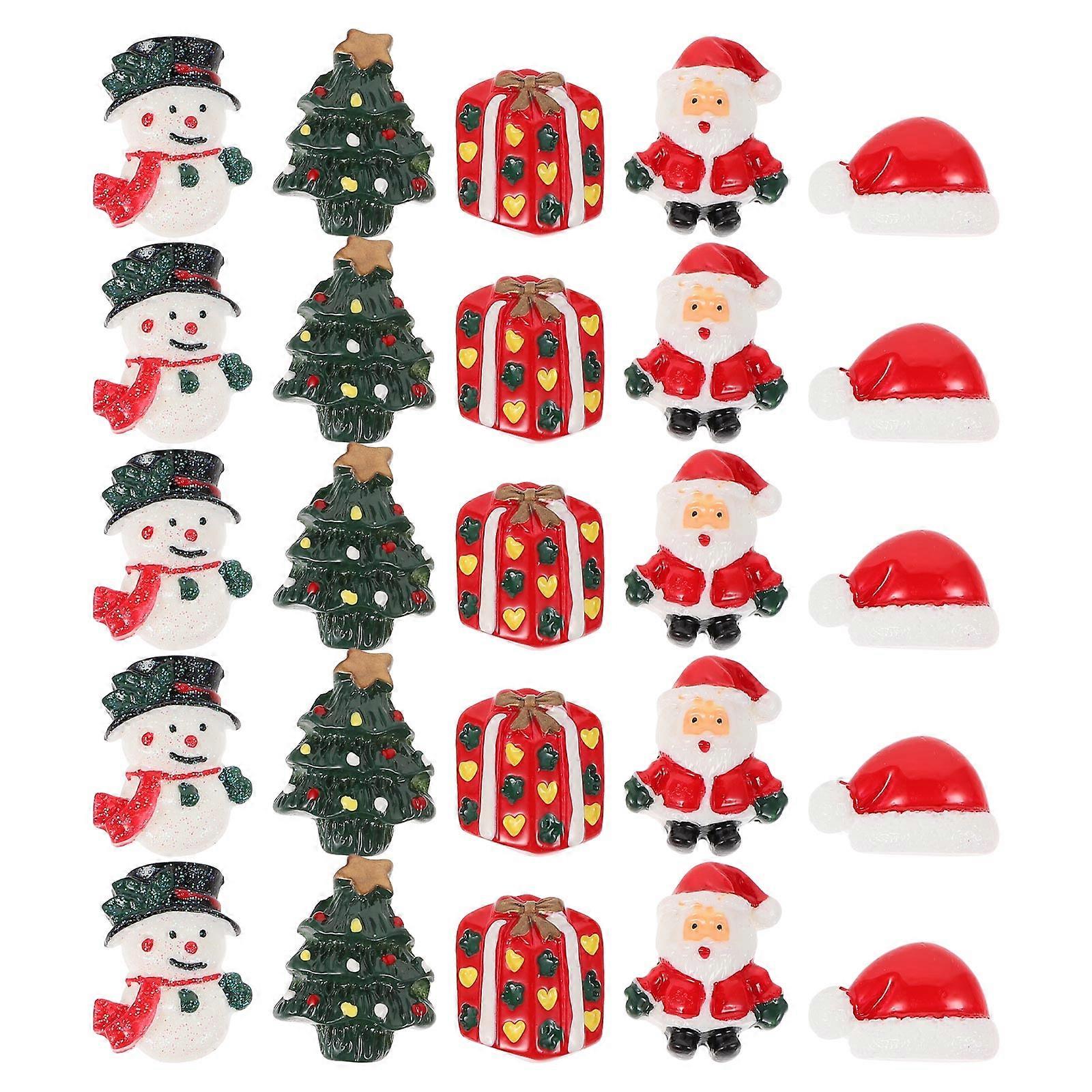 Christmas Small Statue DIY Resin Patches for Decor 25Pcs Set