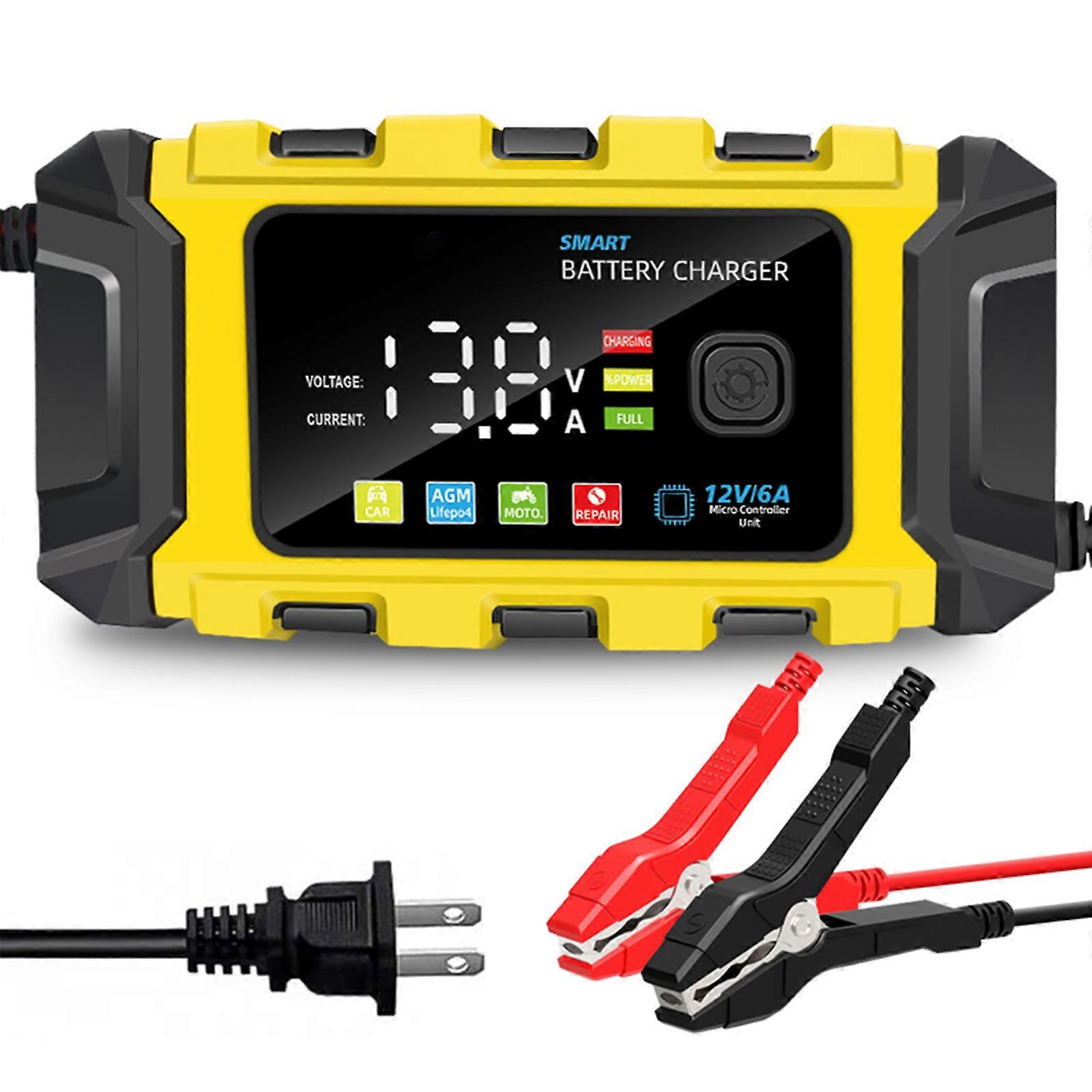 12V battery charger for SUVs with digital display screen