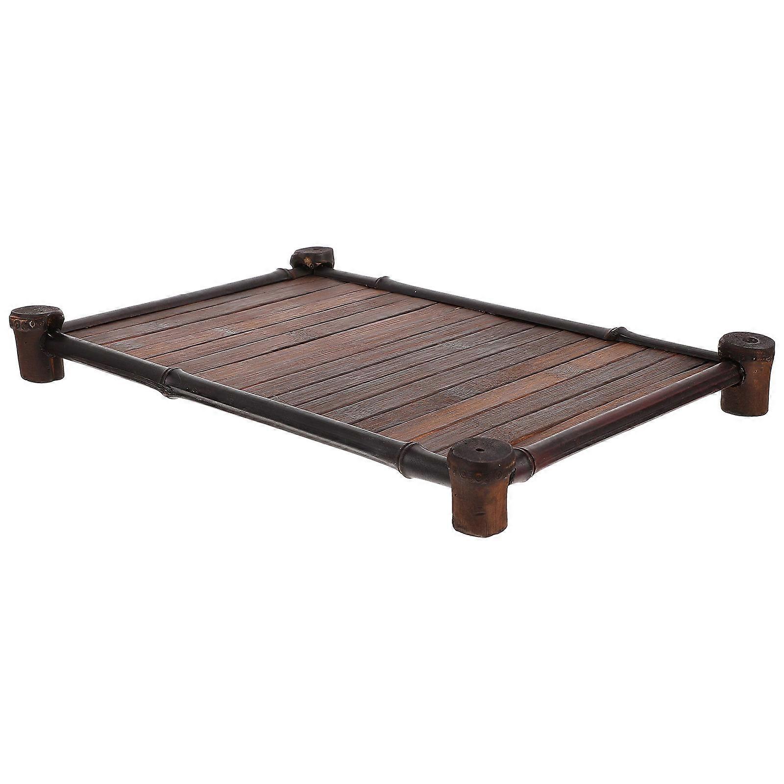 Holder Stand Tea Set Display Tray for Tea House Dark Brown Storage 1Set