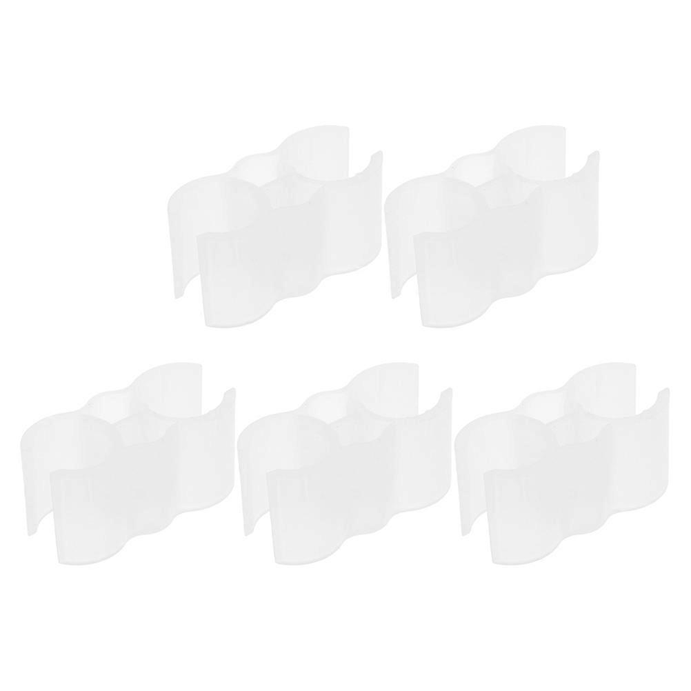 Broom Handle Adapter Double Tube Clamp for Pipe Connection 5Pcs Plastic Clips
