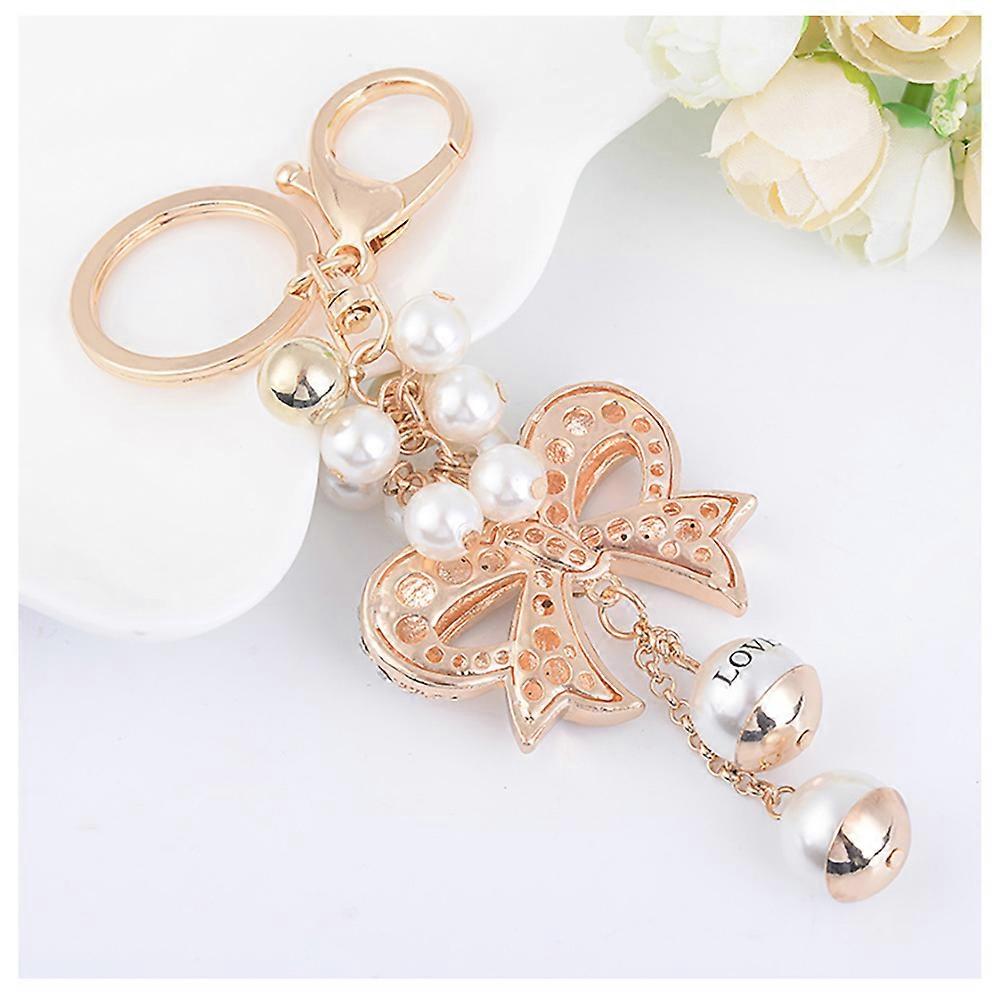 Car Key Decoration Crystal Bow Keychain for Handbag Car Keychain Multi Color Organizes Keys 1Pcs