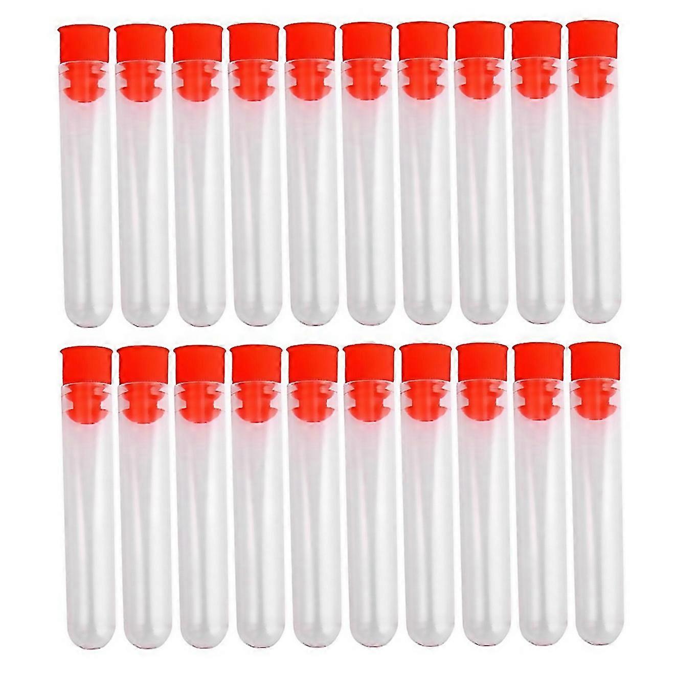For 20 Pcs Noncompleted Plastic Test Tubes Lab Test Tool With Screw Cap Parent