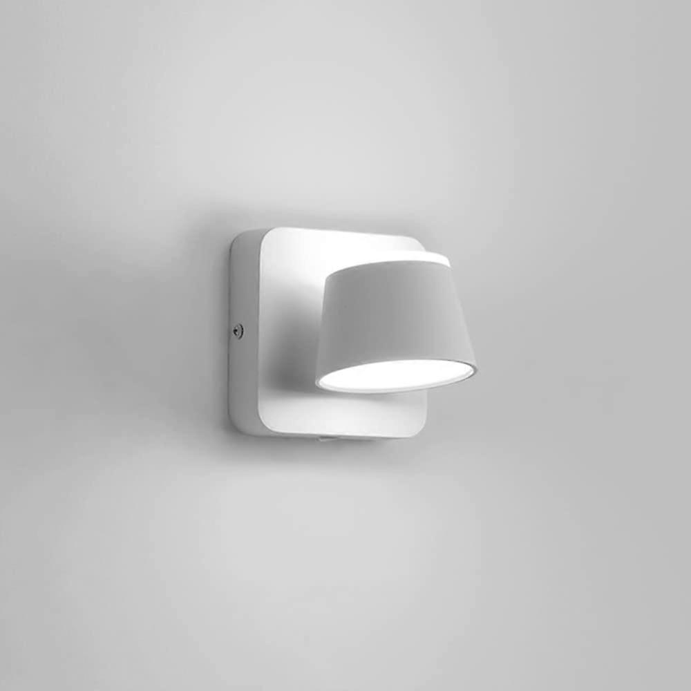 LED Wall Mounted Reading Light 360-Degree Adjustable Hardwired Sconce With Switch 6W Bedside Lamp 6000K White